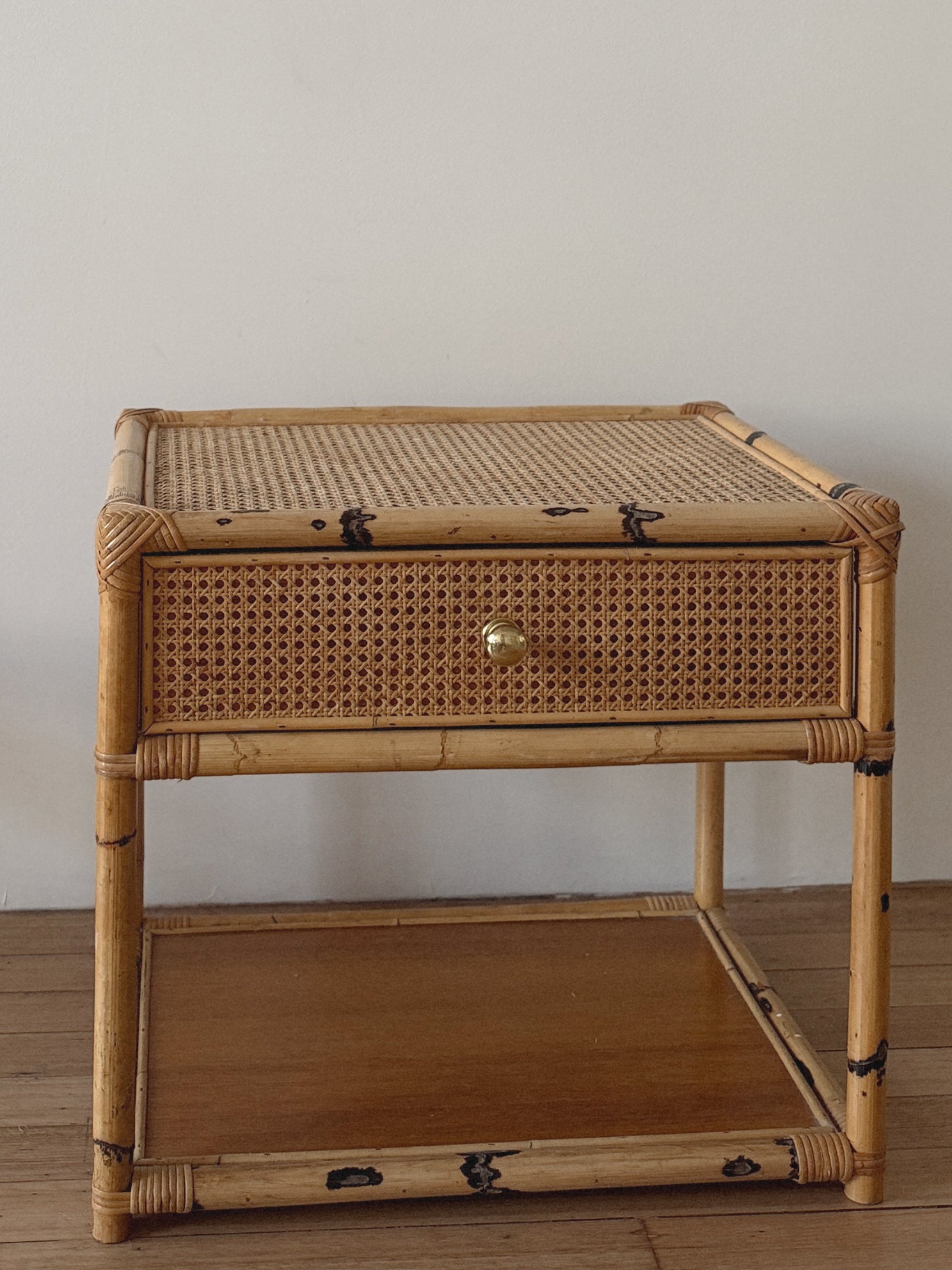Vintage Rattan Side Tables