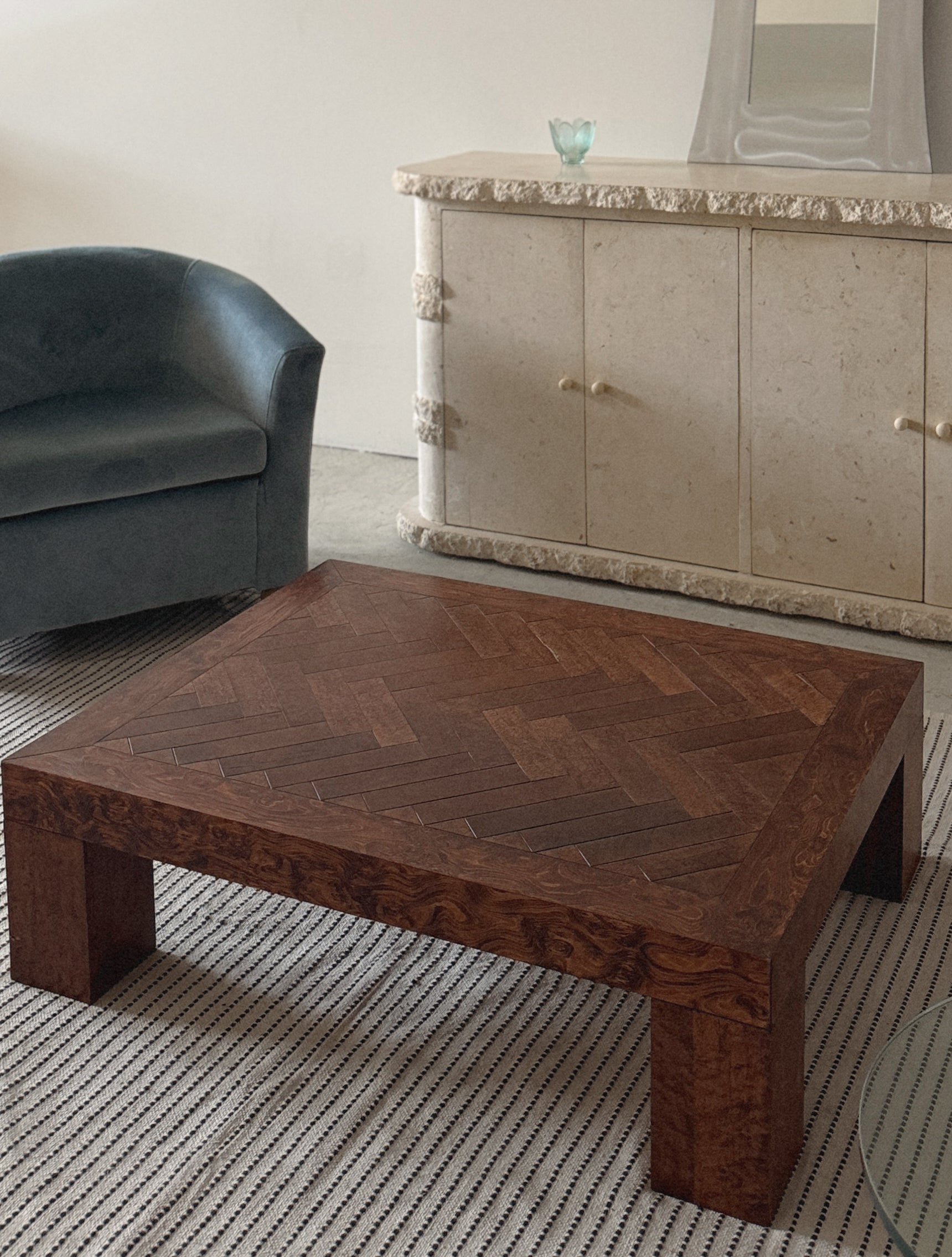 Burl Inlay Coffee Table