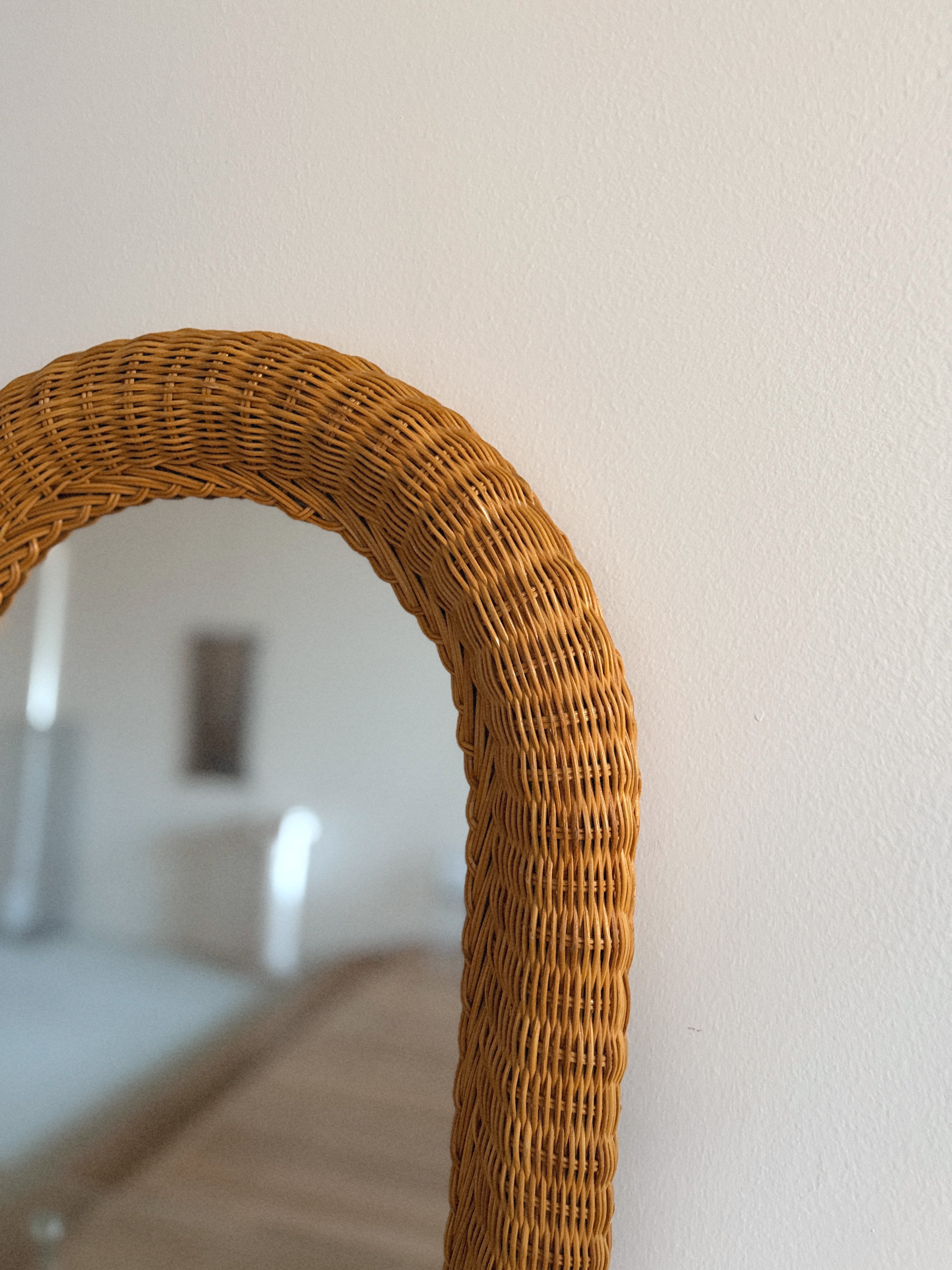 1970s Rattan Arch Mirror