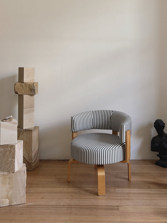 Vintage Ikea Swivel Chair in Stripe