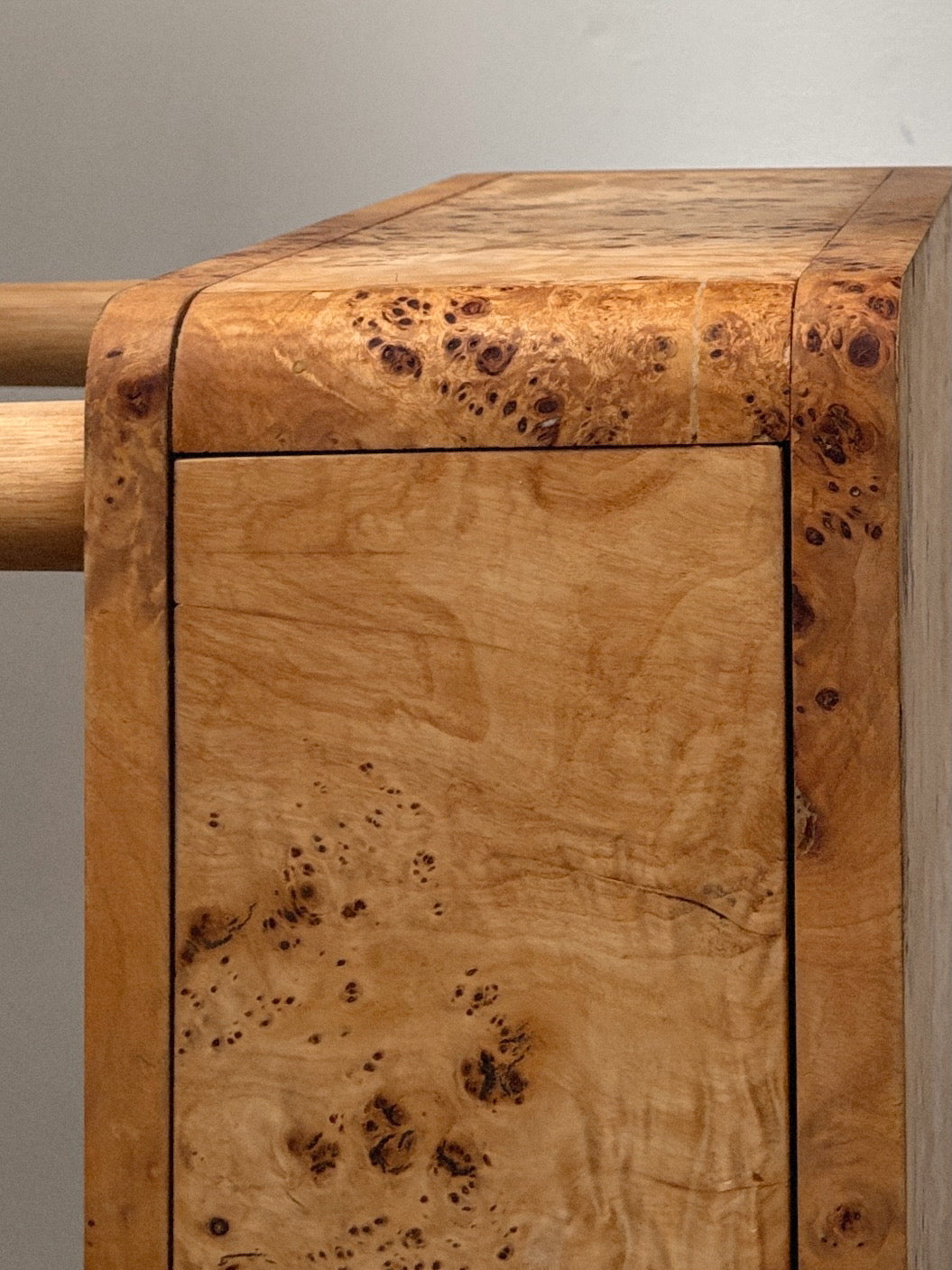 Single Draw Burl Bedside Tables