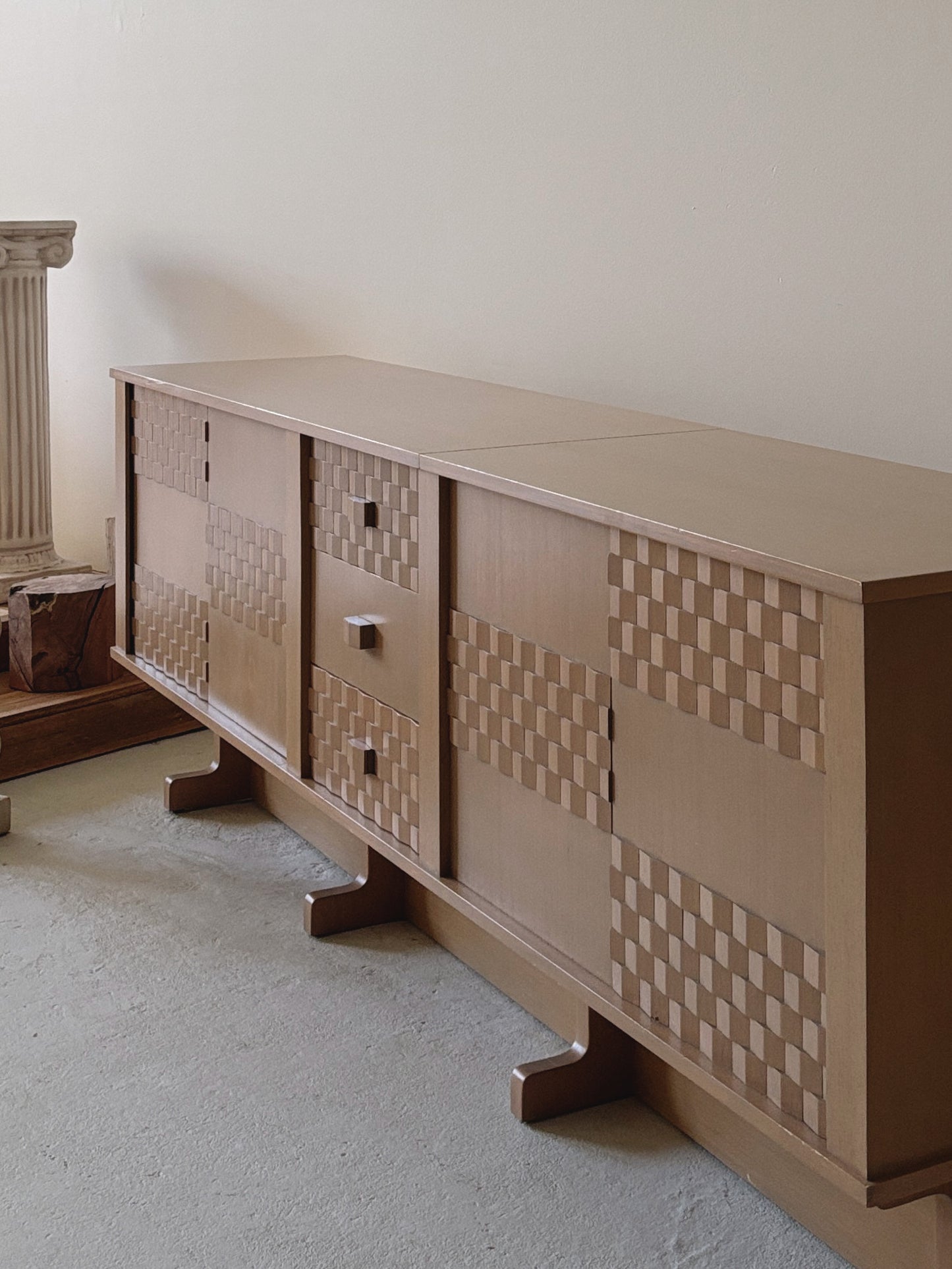 Custom 1980s Textured Sideboard