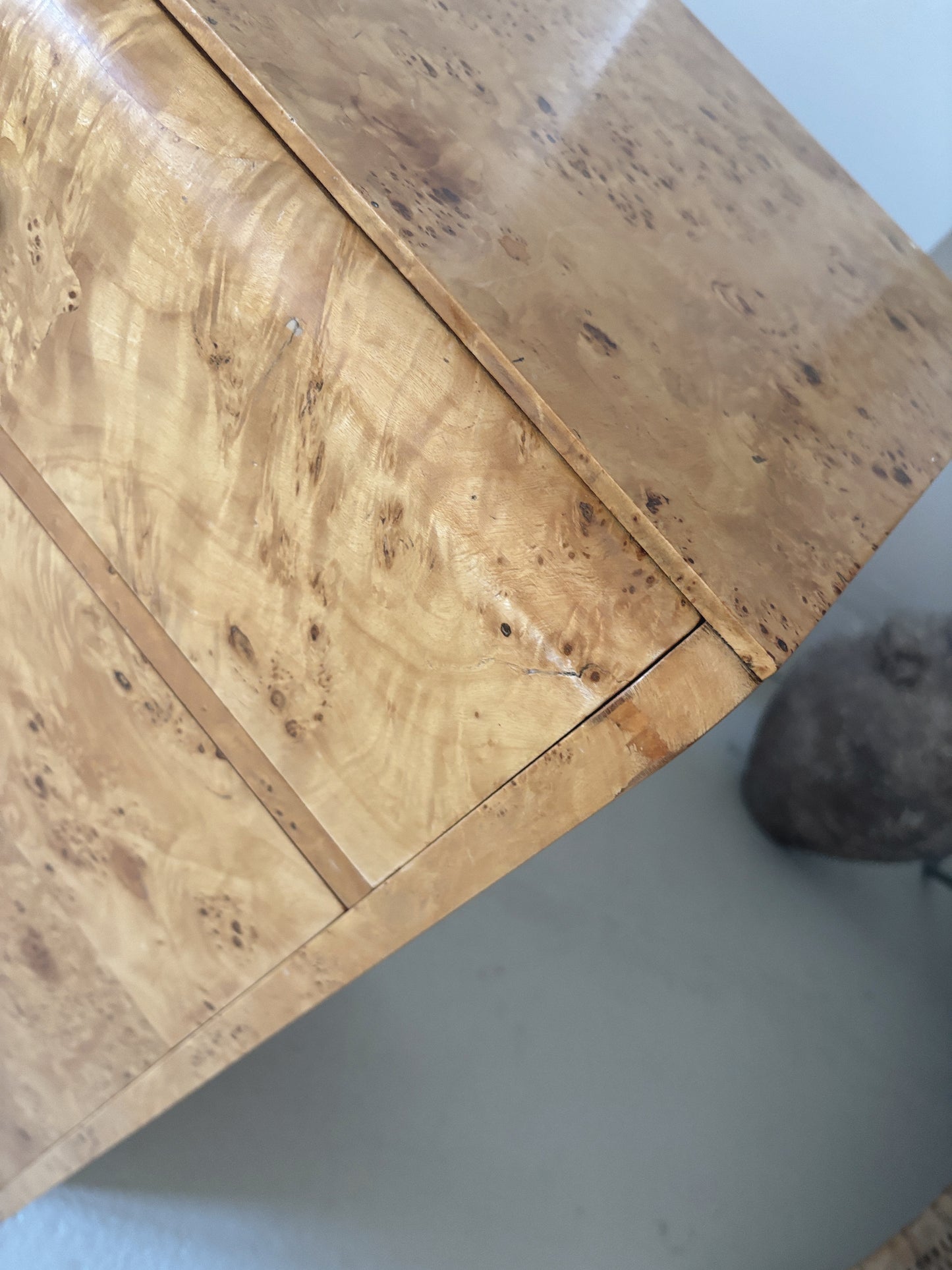 Curve Front Burl Drawers