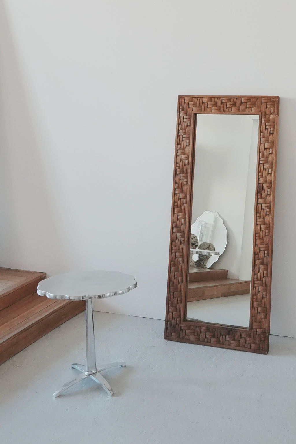 Carved Timber Floor Mirror