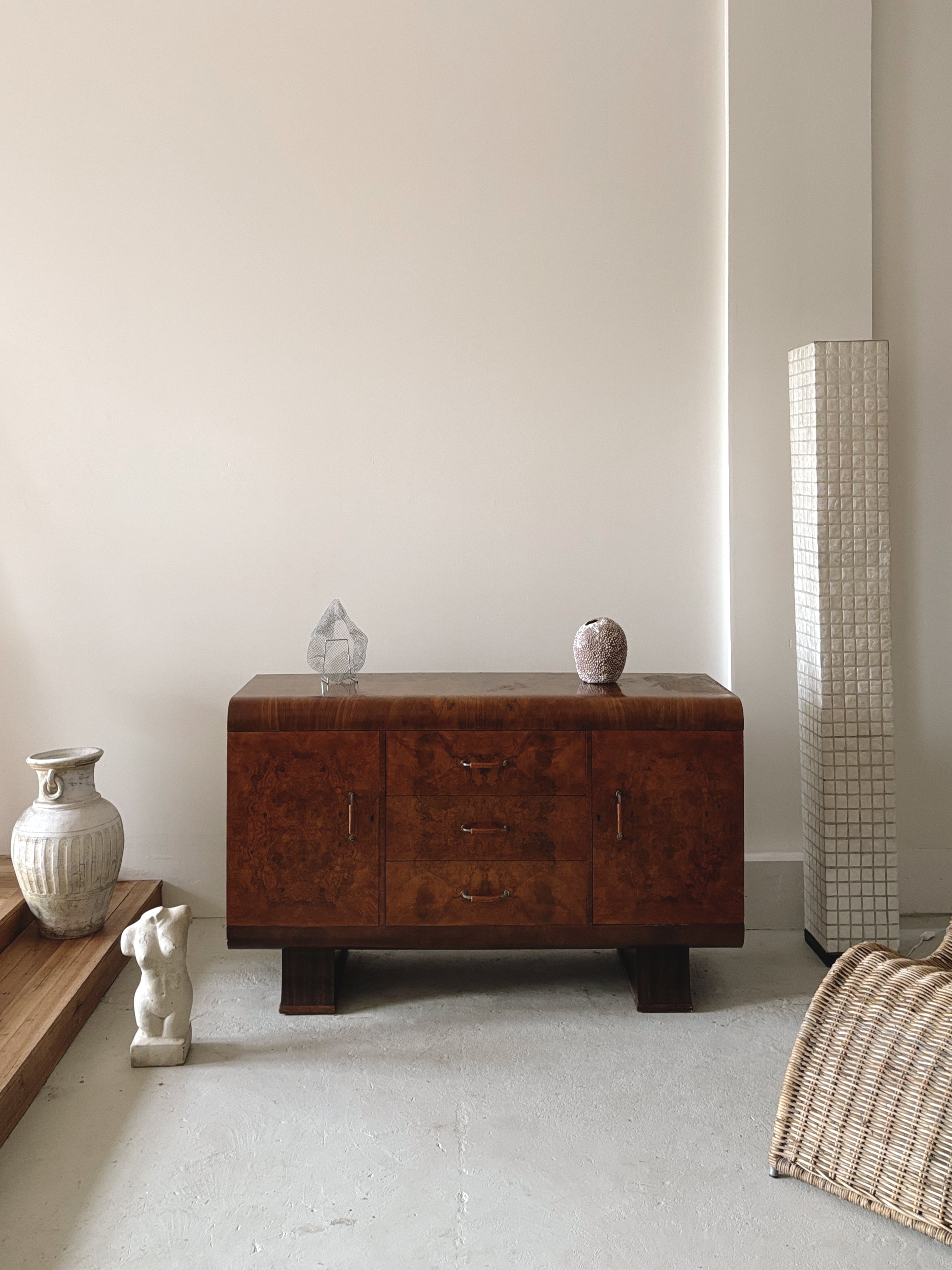 Art deco European Burl Sideboard