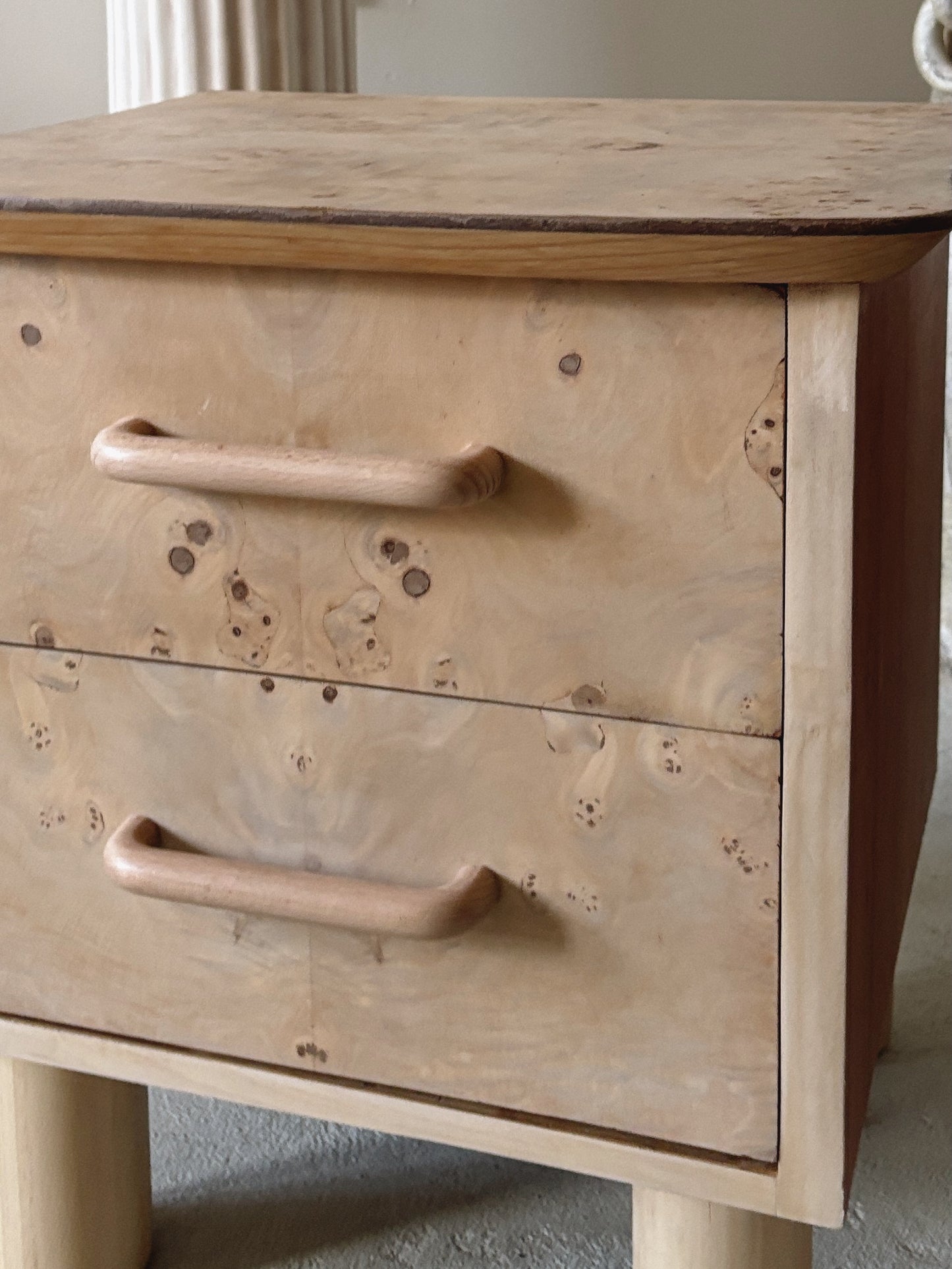 Petite Burl Bedside Tables