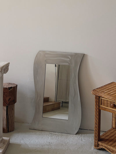 Brushed Aluminium Wavy Mirror