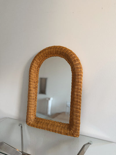 1970s Rattan Arch Mirror