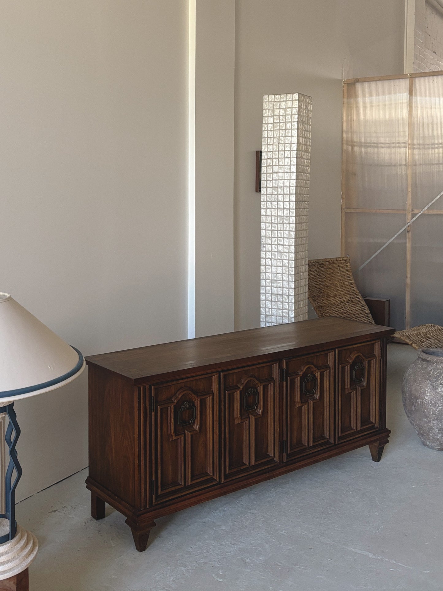 Detailed Brutalist Oak Sideboard