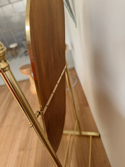 Vintage Brass Standing Mirror