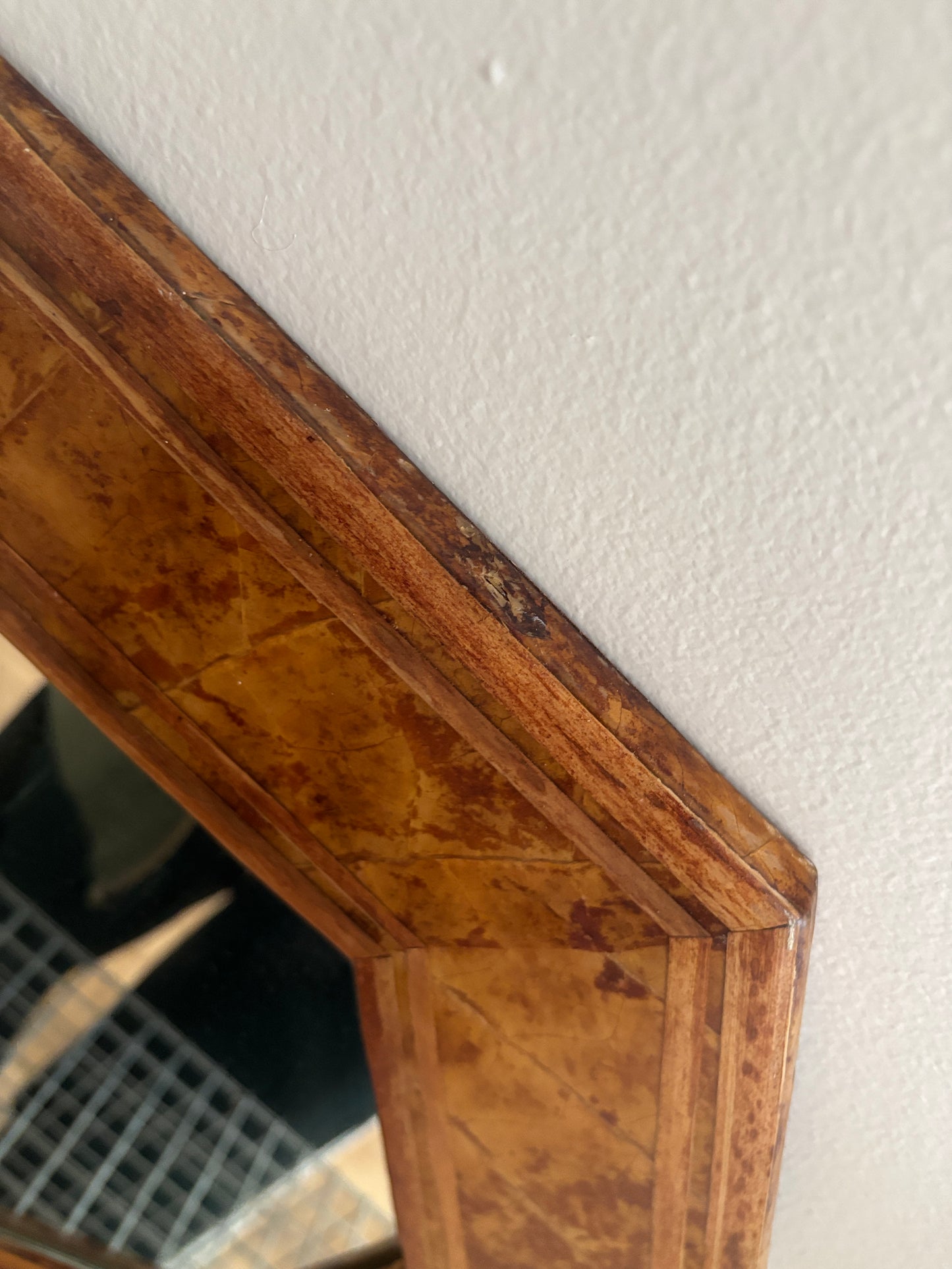 Burl Pattern Vintage Mirror