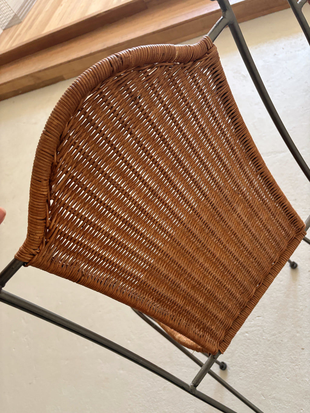 Set 6 Rattan + Steel Dining Chairs