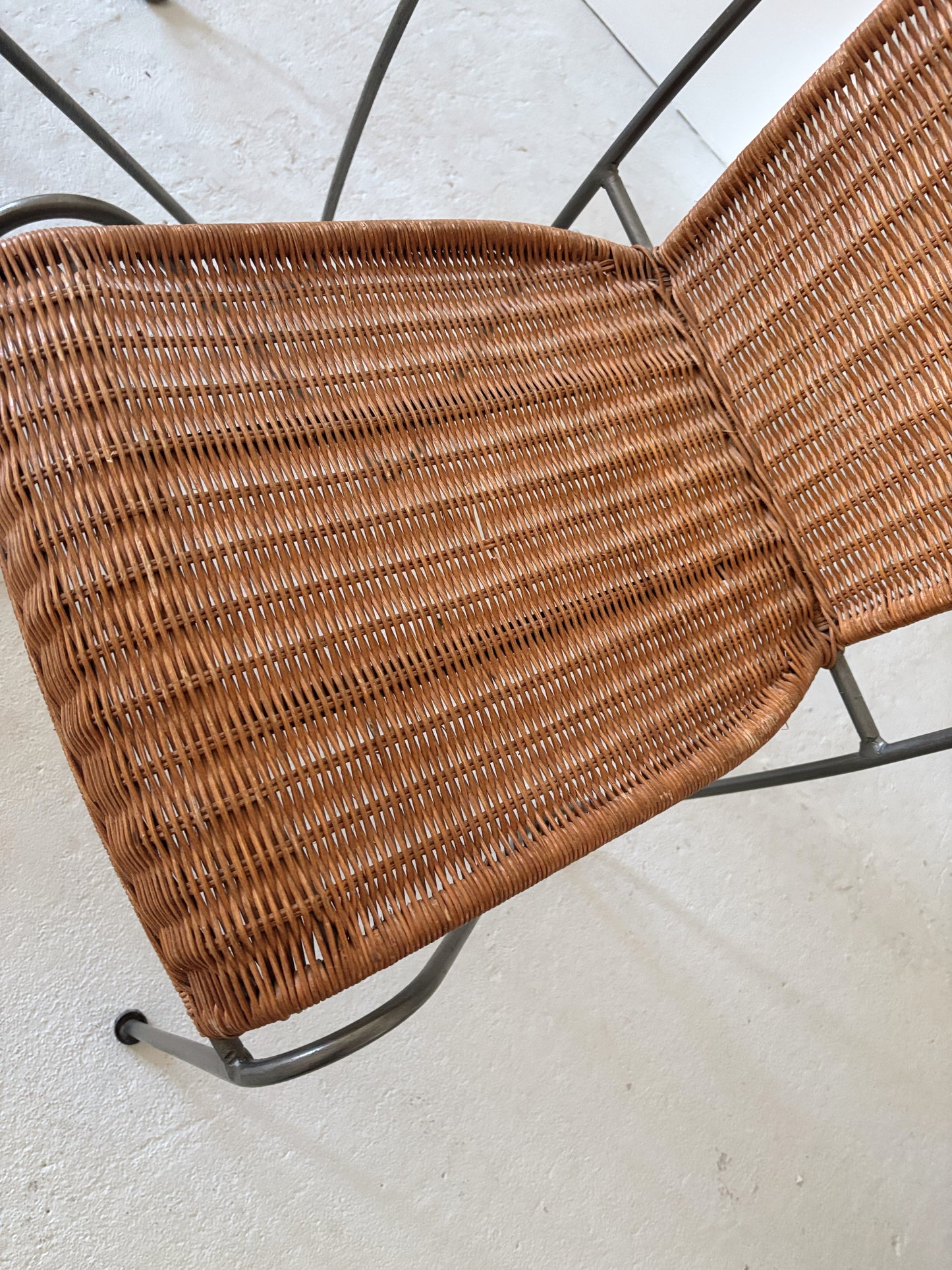 Set 6 Rattan + Steel Dining Chairs
