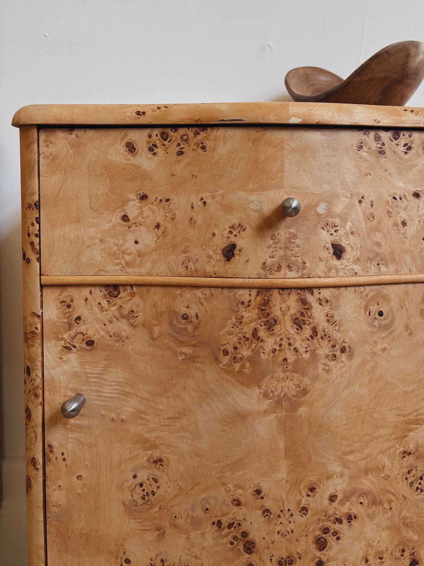 Curvy Burl Bedside Tables