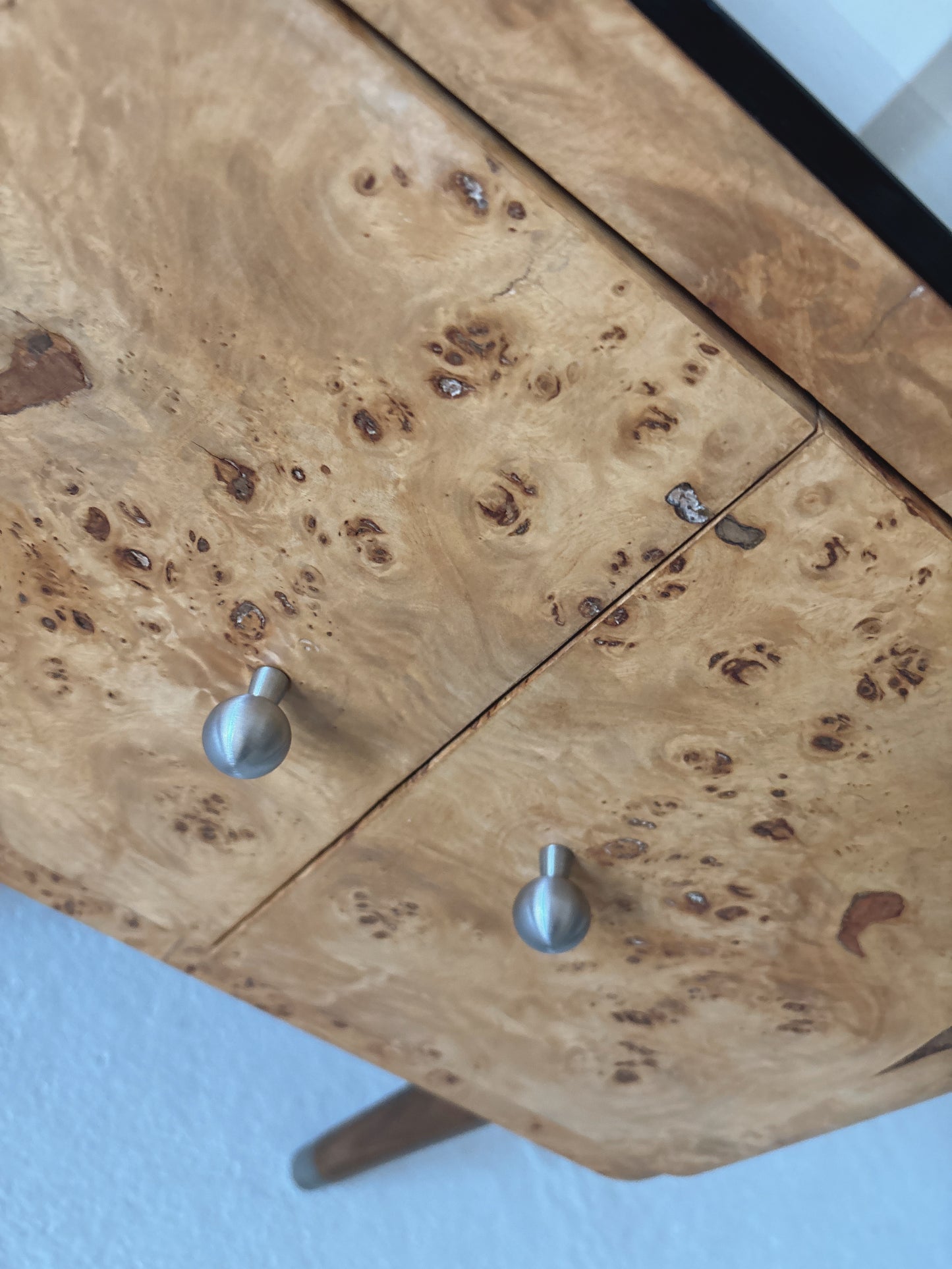 Cigar Leg Burl Bedside Tables