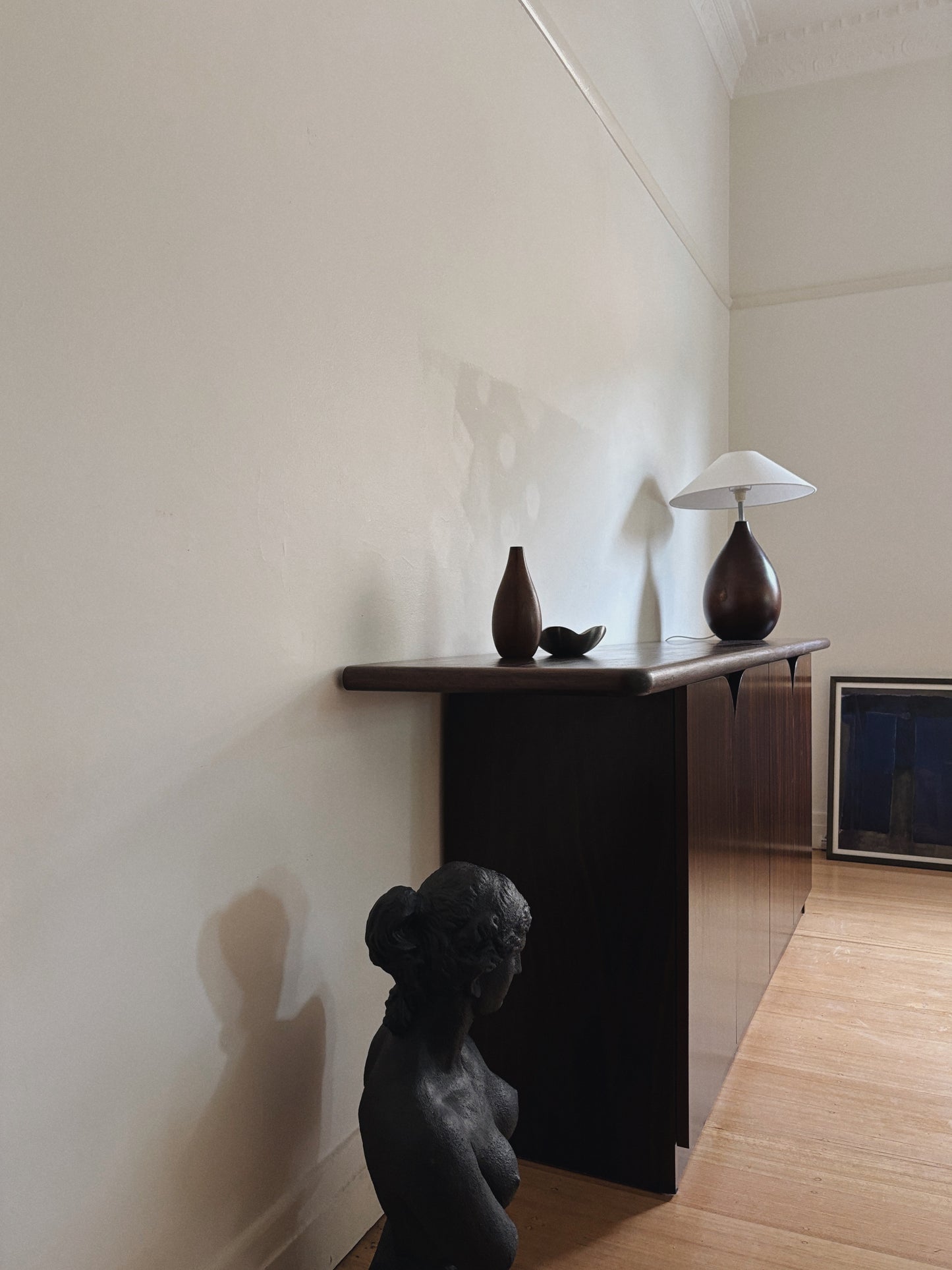 1980s Walnut Sideboard with Arch Detail