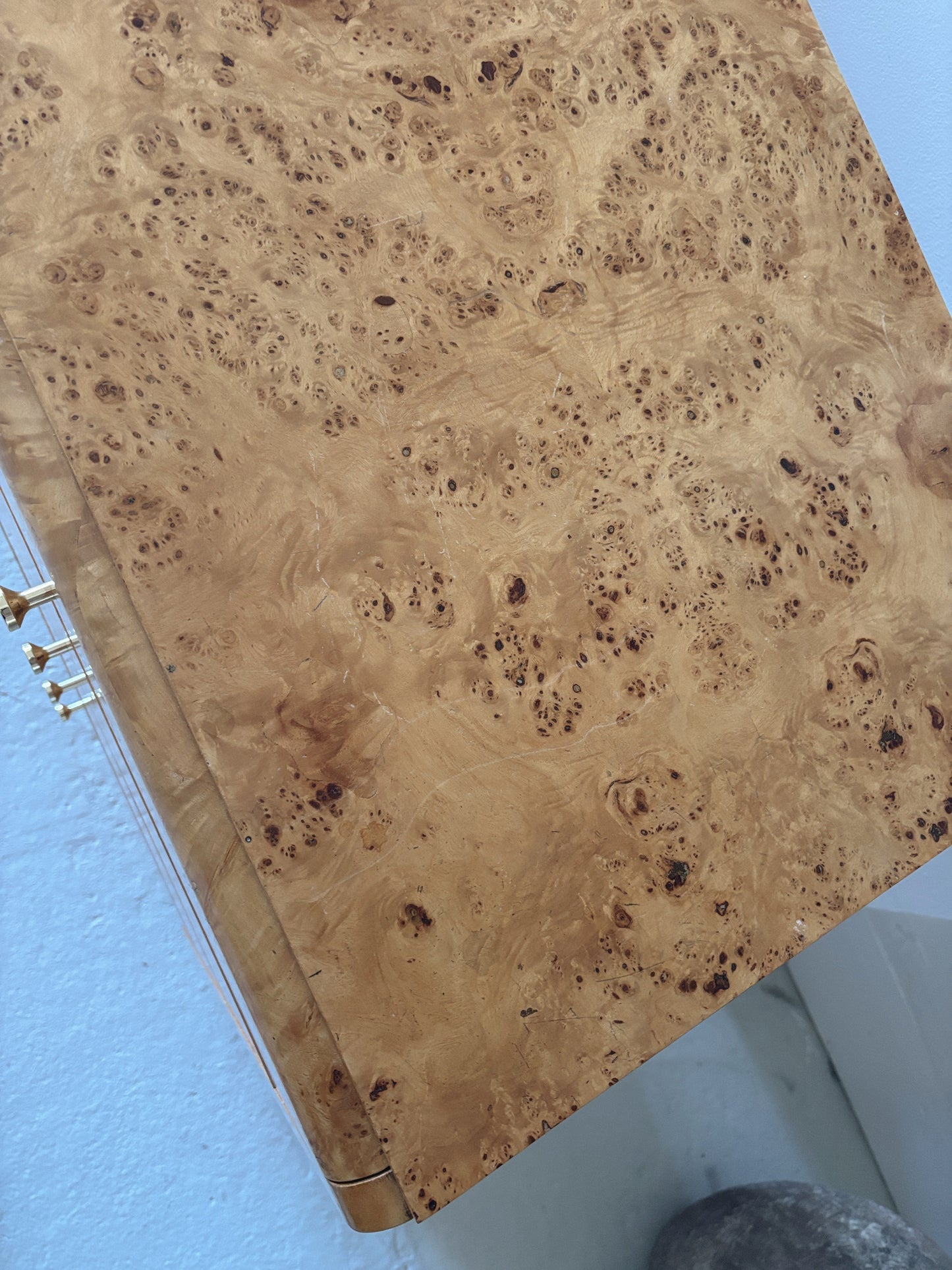 Curve Front Burl Drawers