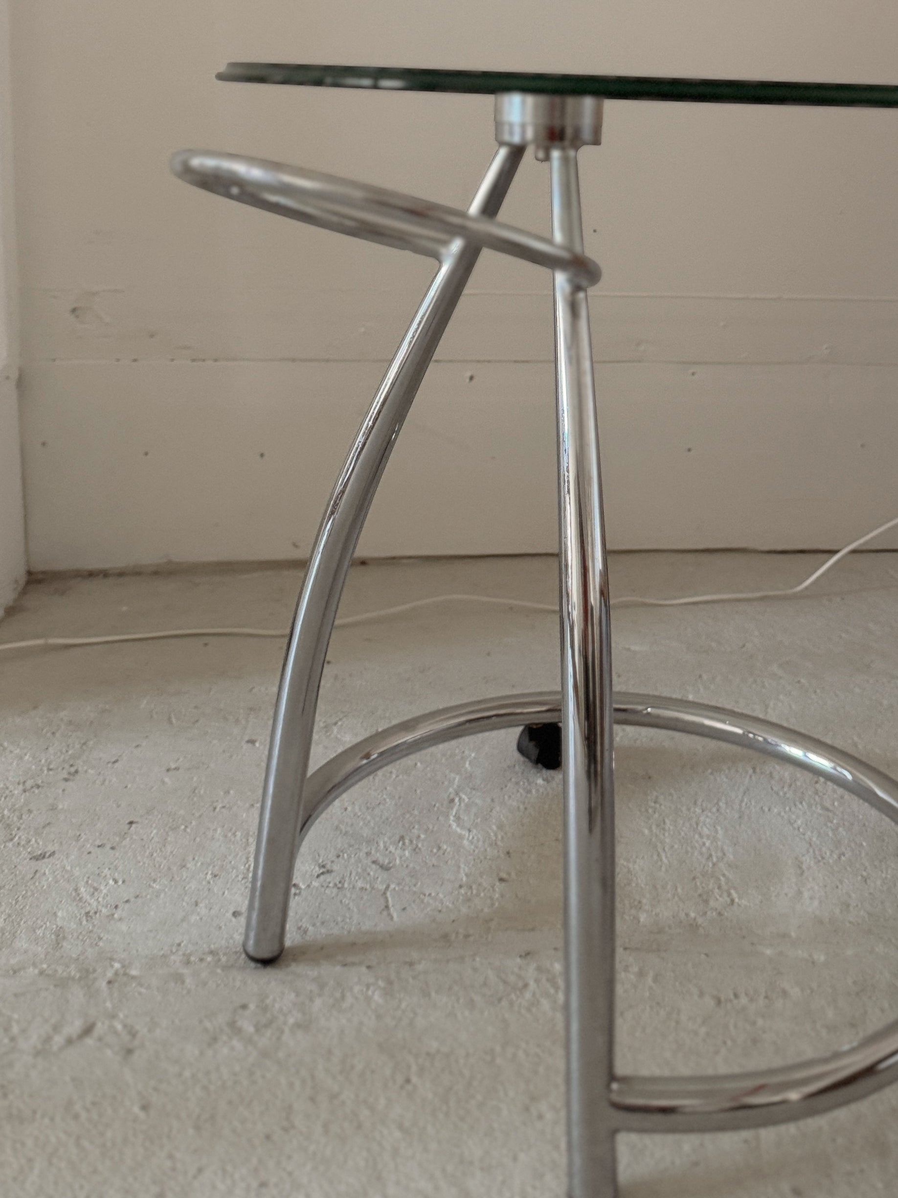Chrome + Glass Side Table