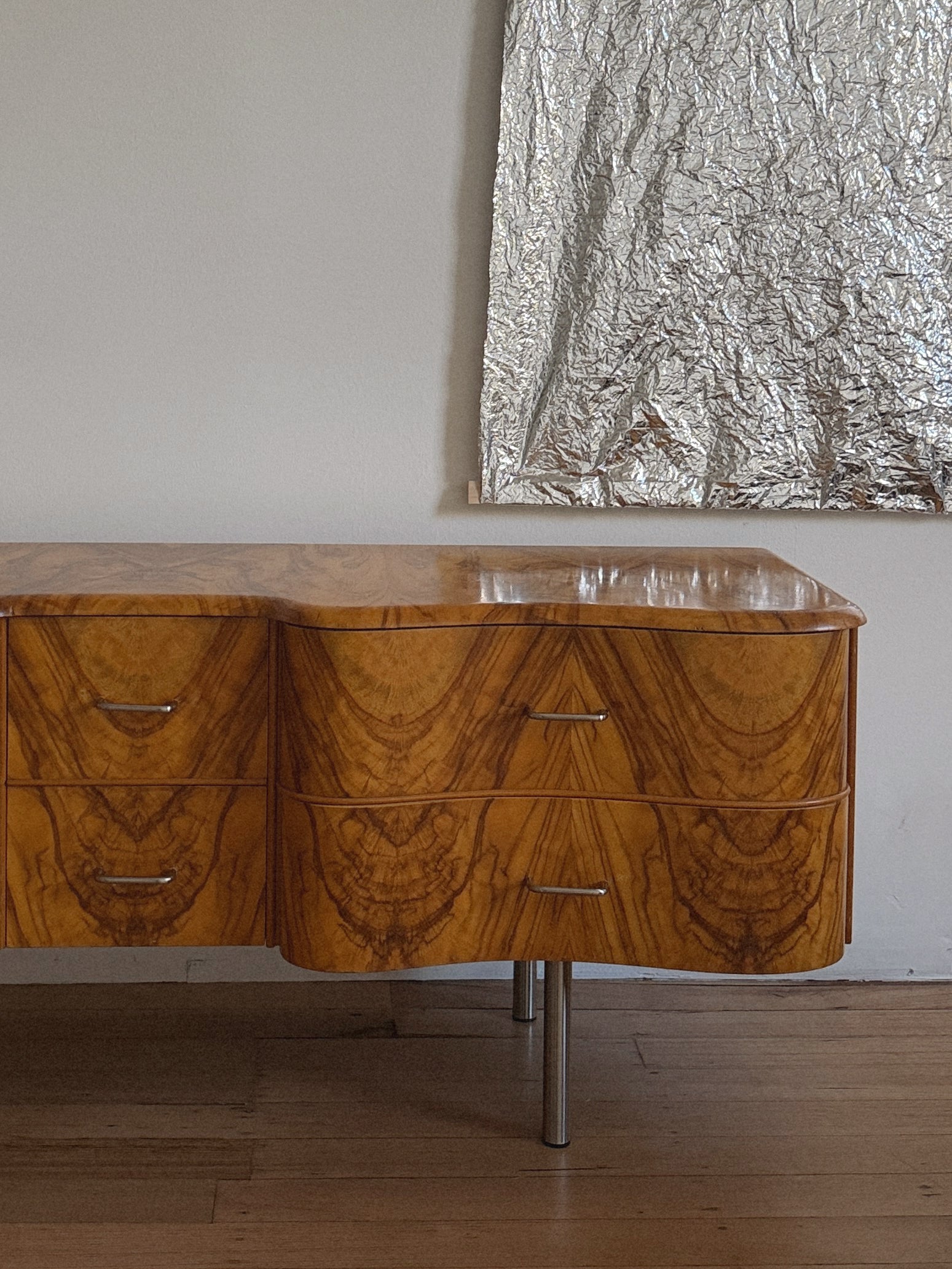 Walnut Burr Low Sideboard