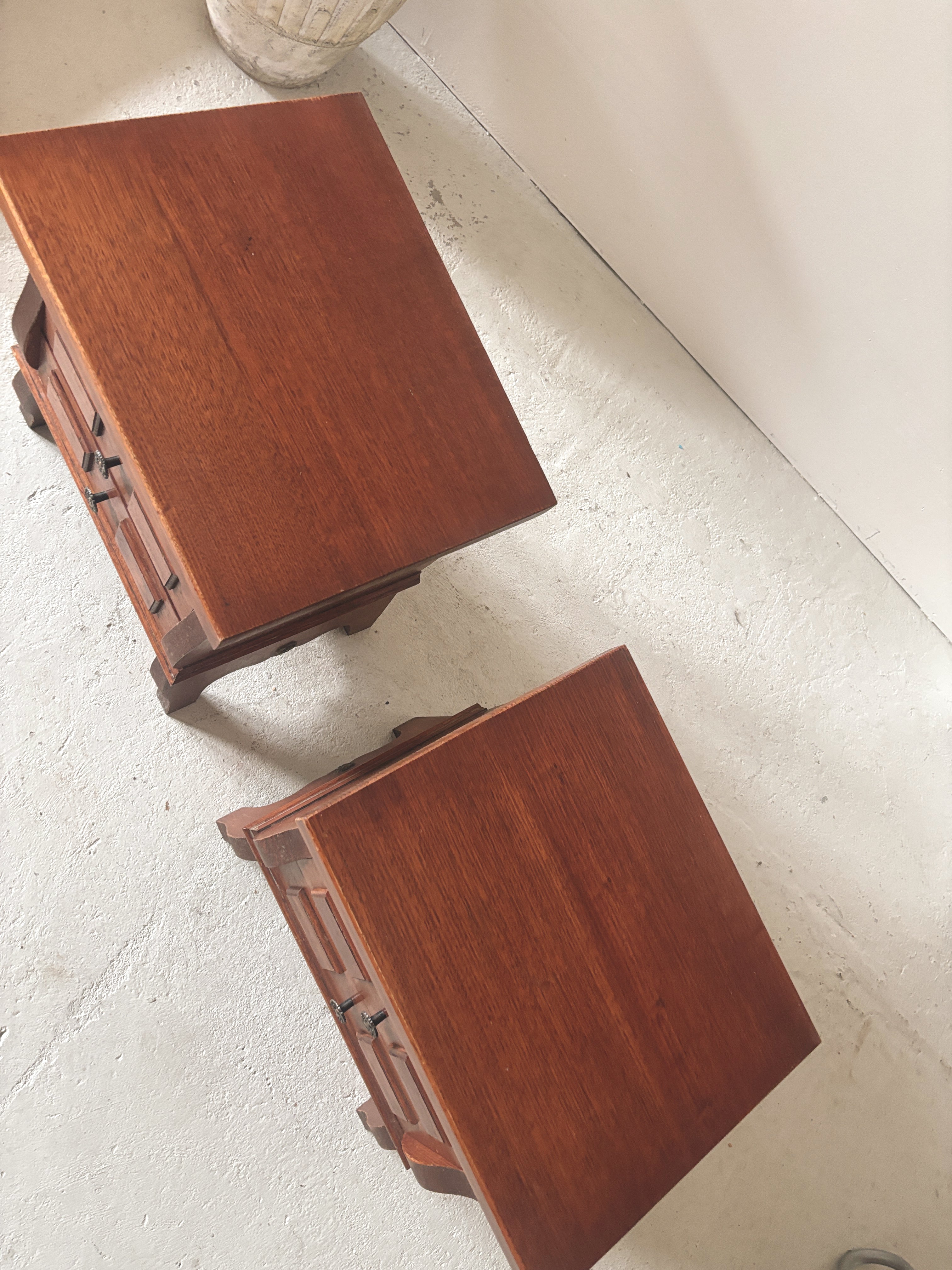 Set of 1970s Geometric Bedside Tables