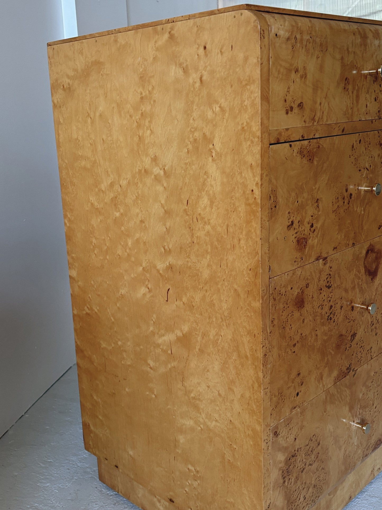 Curve Front Burl Drawers