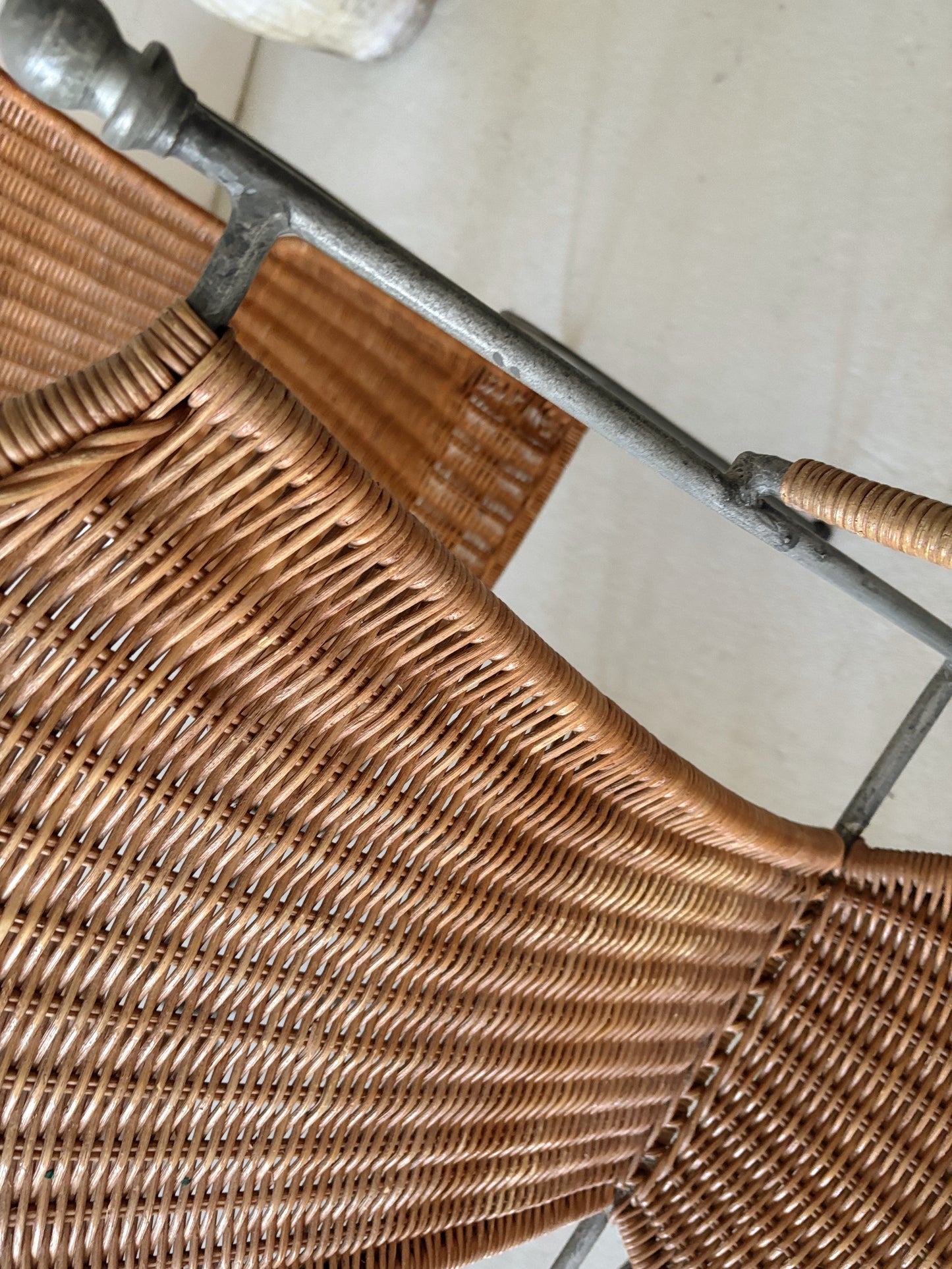 Set 6 Rattan + Steel Dining Chairs