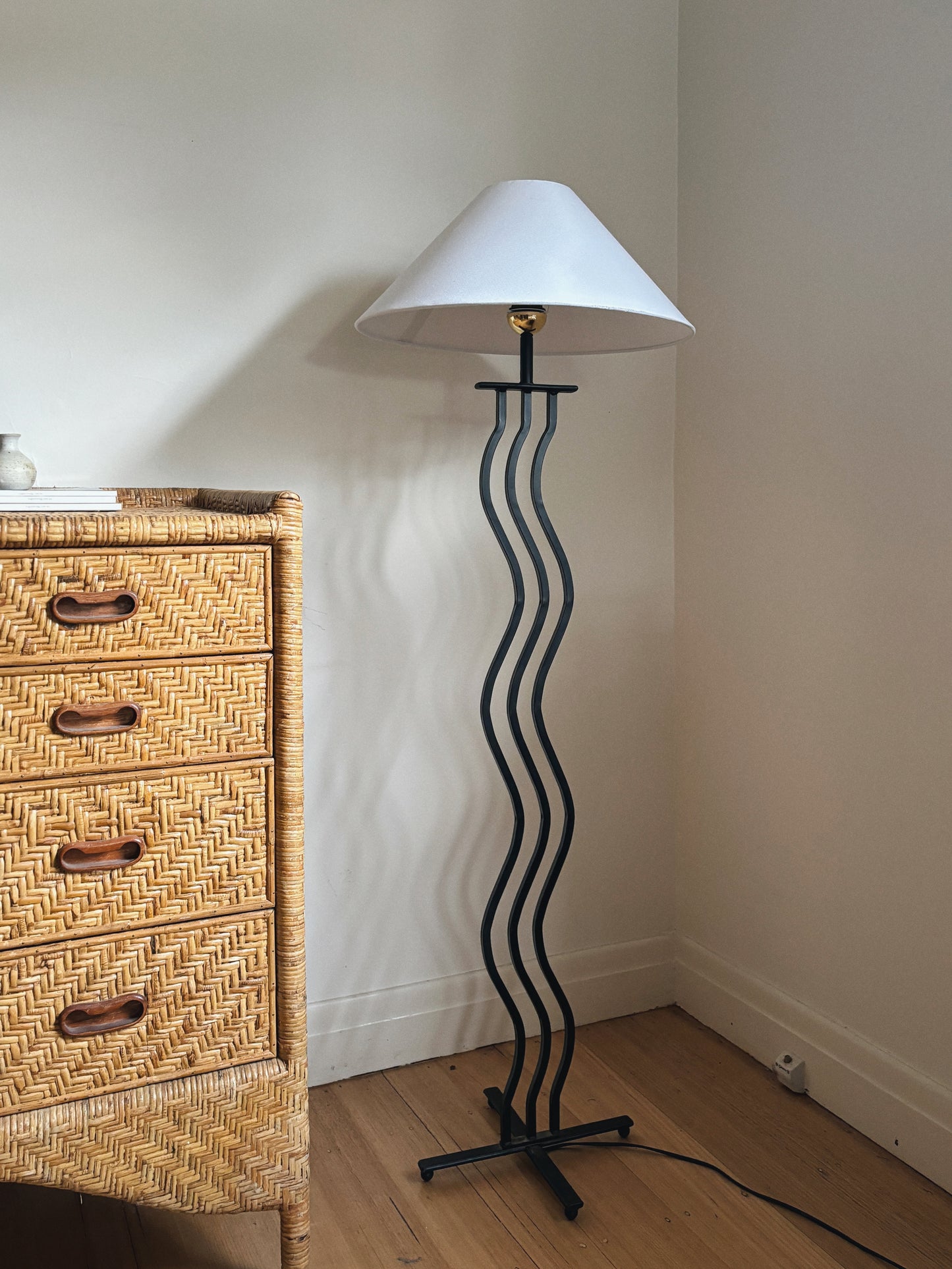 1980s Triple Wiggle Floor Lamp