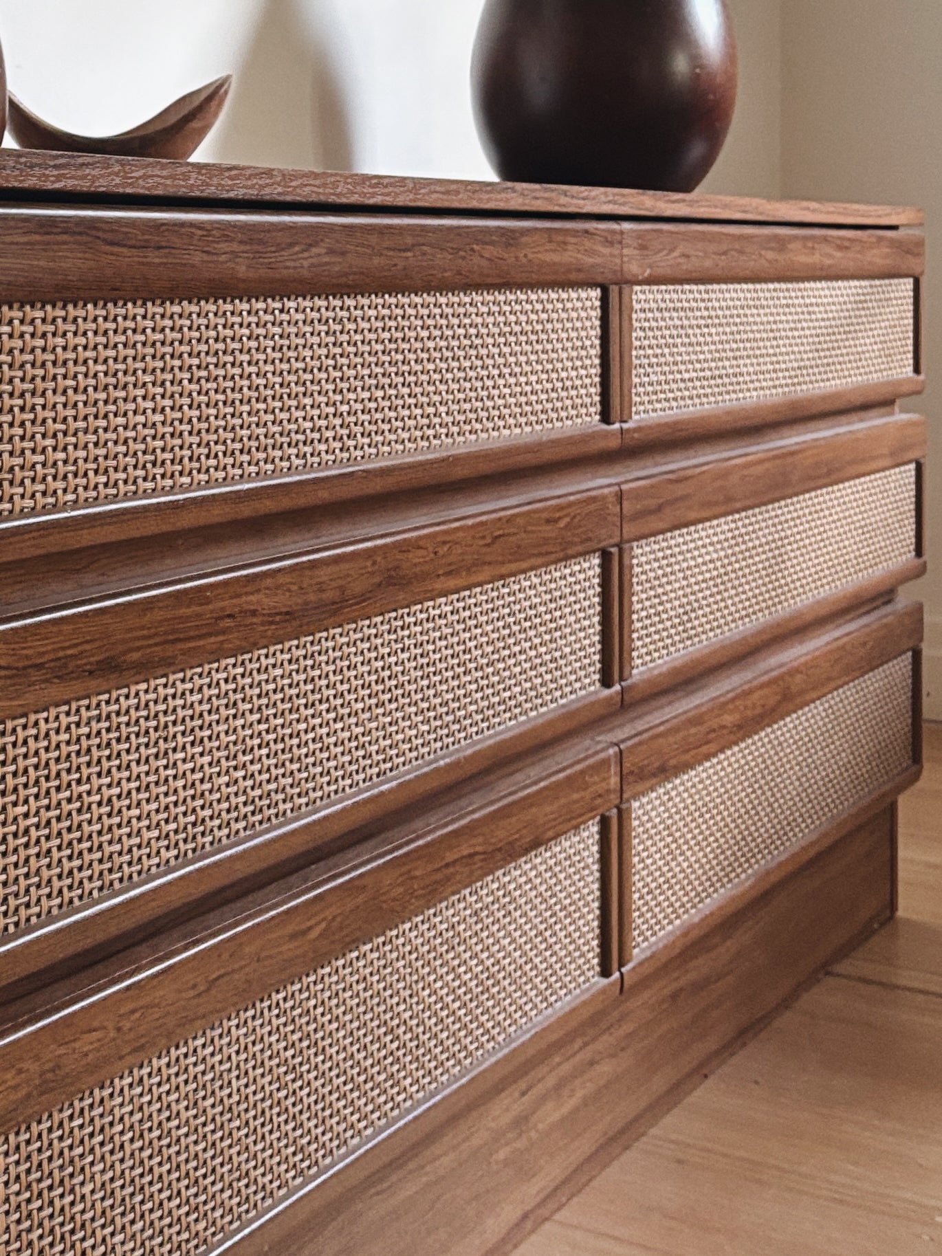 Vintage Rattan Drawers