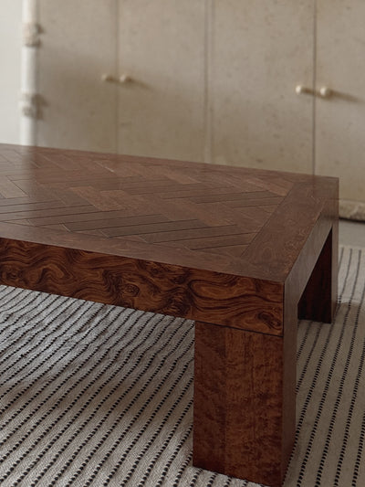 Burl Inlay Coffee Table