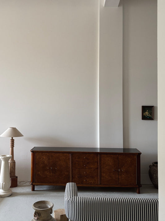 Mid Century Burl Sideboard