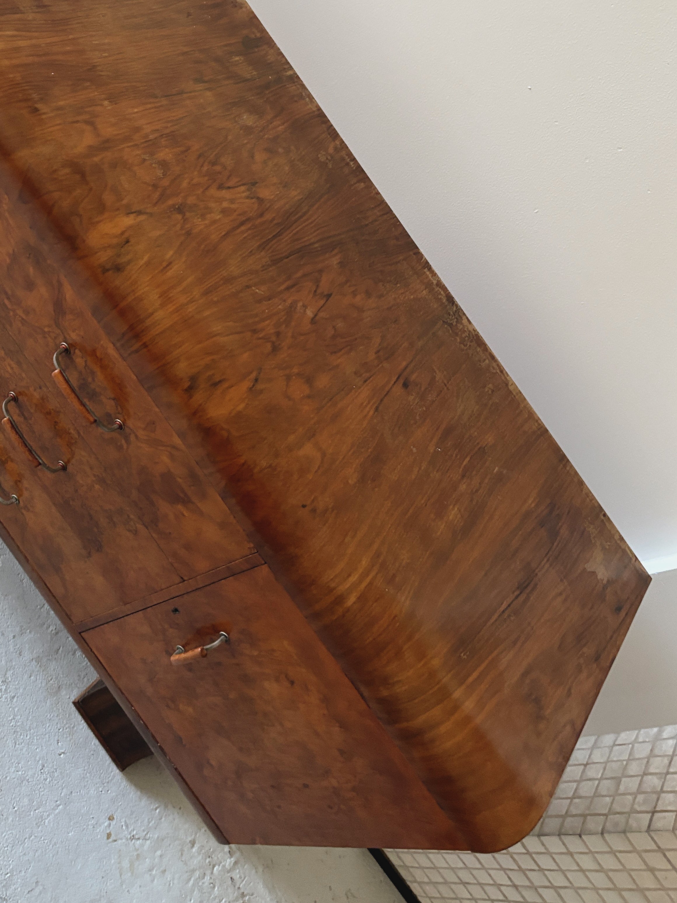 Art deco European Burl Sideboard