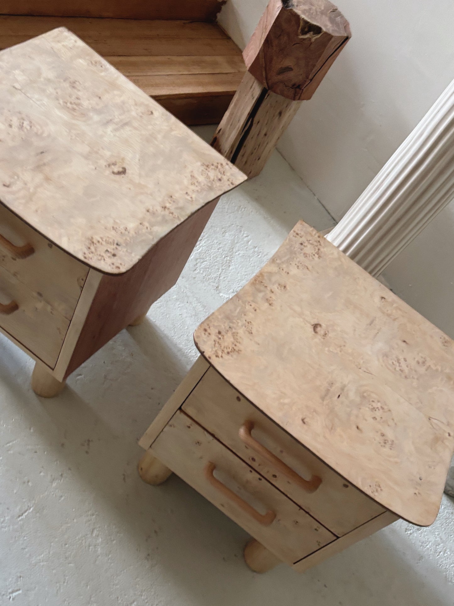 Petite Burl Bedside Tables