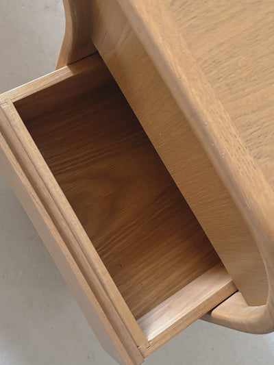 Custom 1980s Brass Inlay Desk + Stool