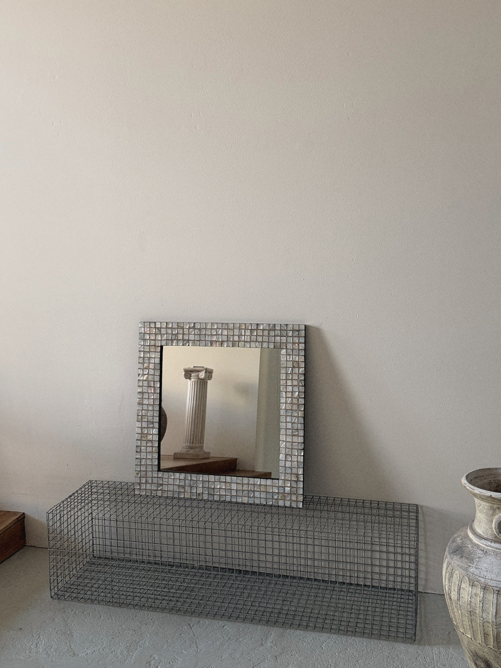 Mosaic Shell Square Mirror