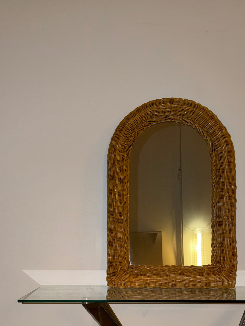1970s Rattan Arch Mirror