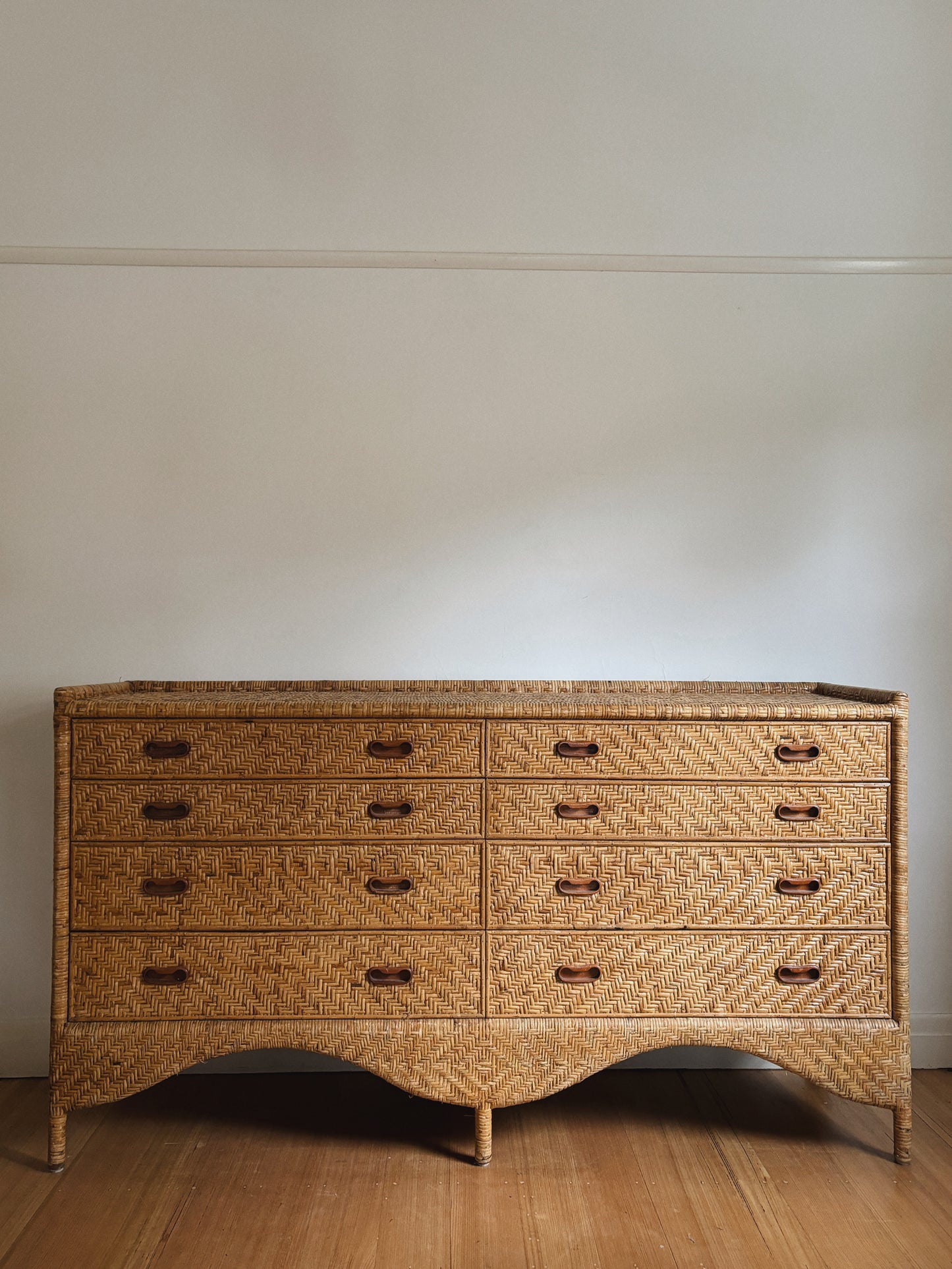 Mid Century Rattan Drawers