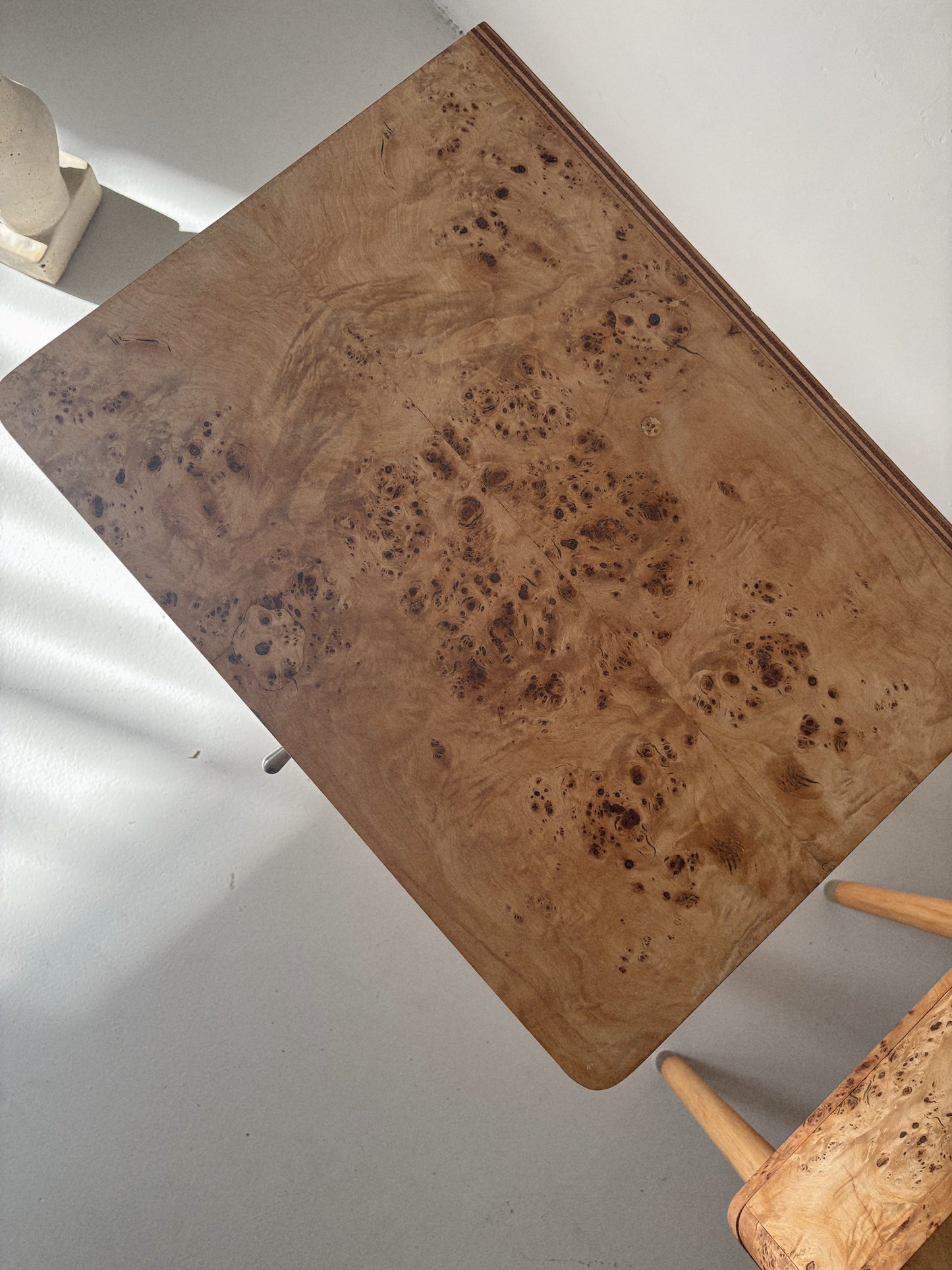 Single Draw Burl Bedside Tables