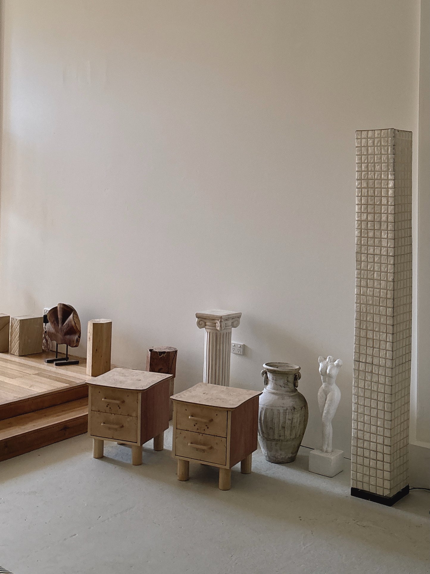 Petite Burl Bedside Tables