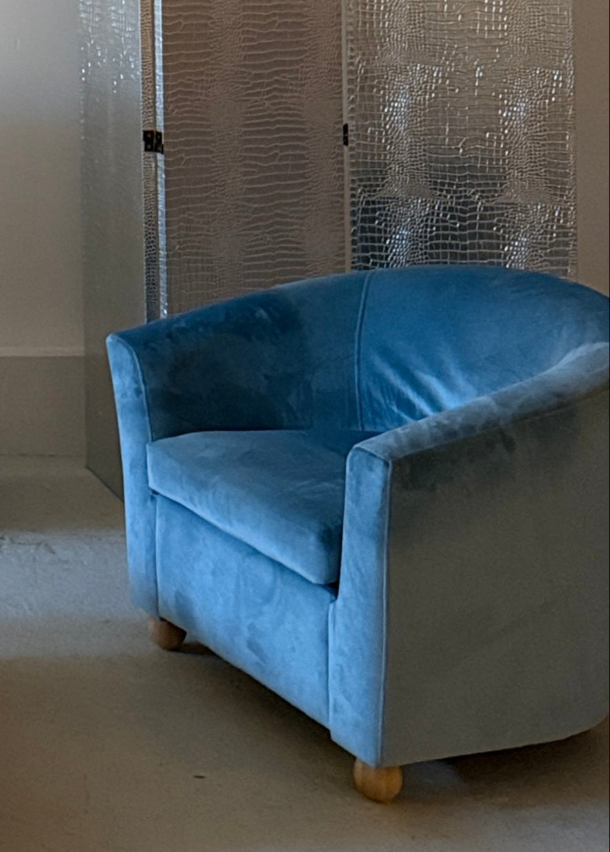 Blue Velvet Armchair