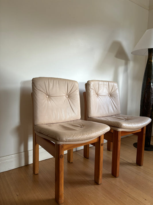 Set of 4 1980s Leather Chairs