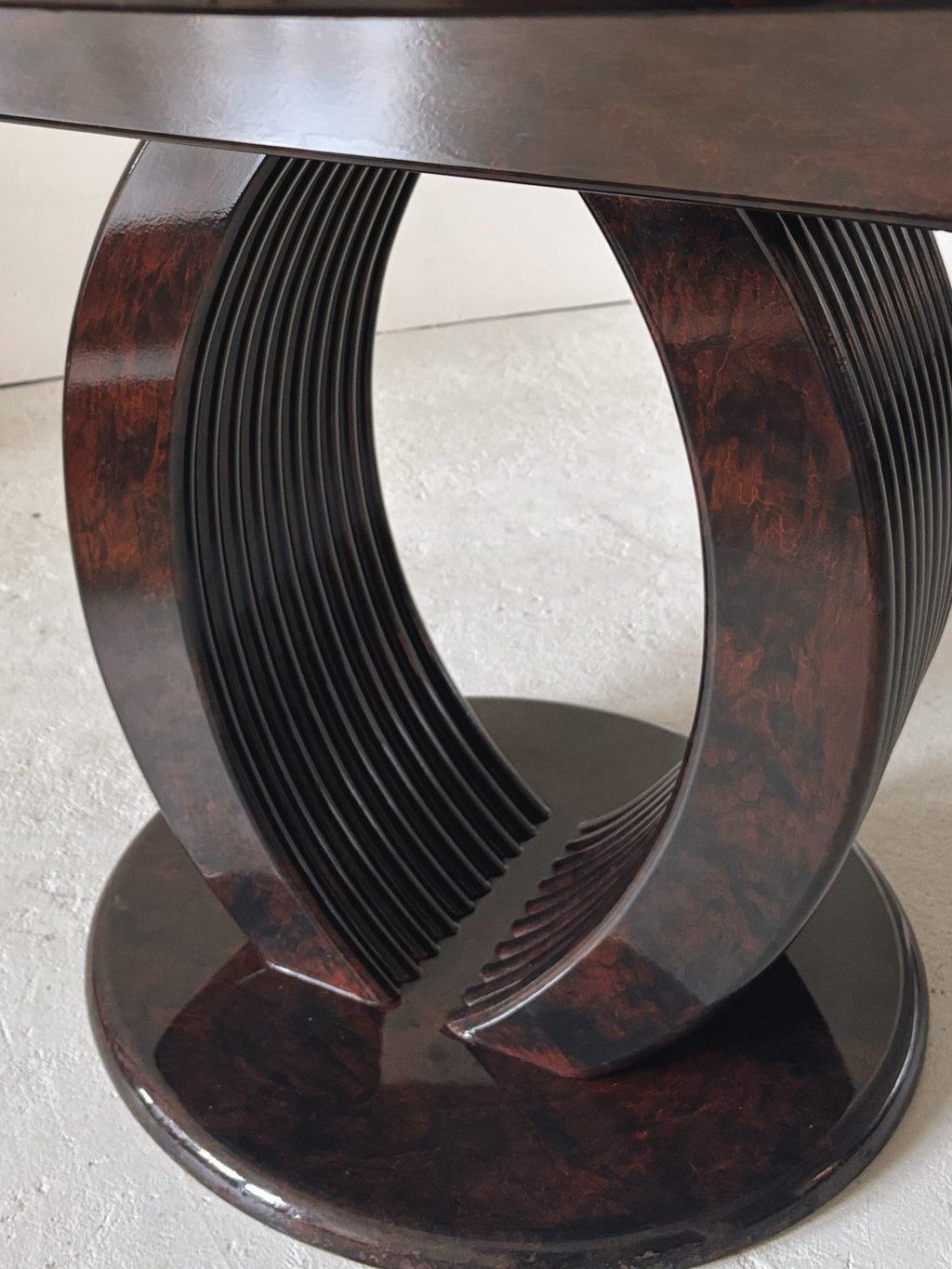 Glossy 80s Burl Dining Table