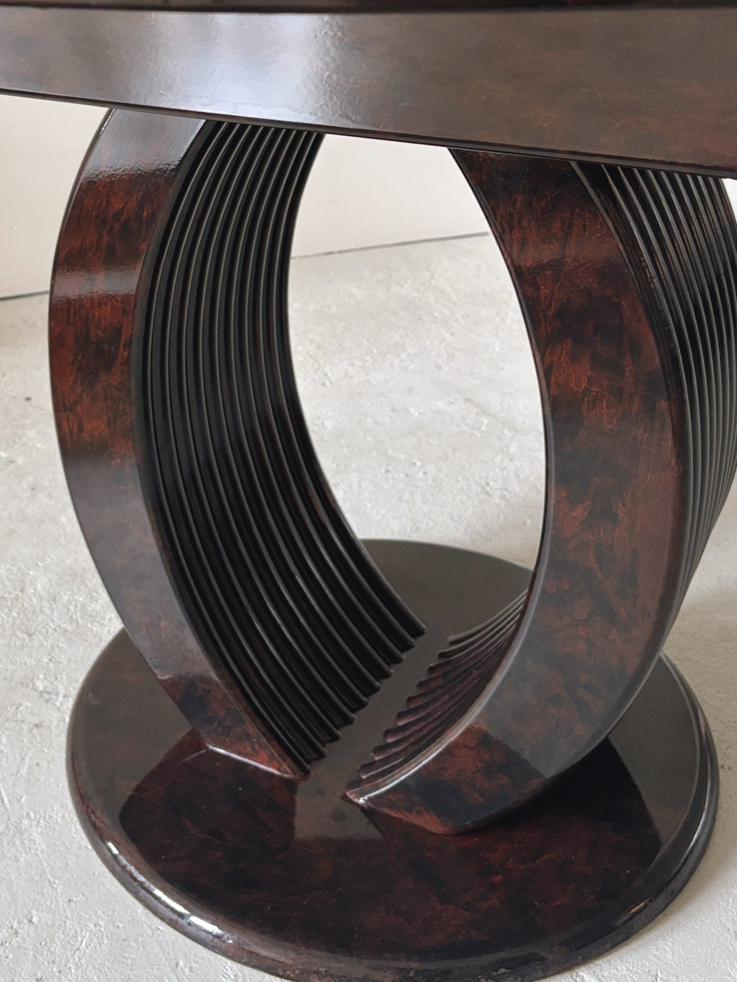 Glossy 80s Burl Dining Table