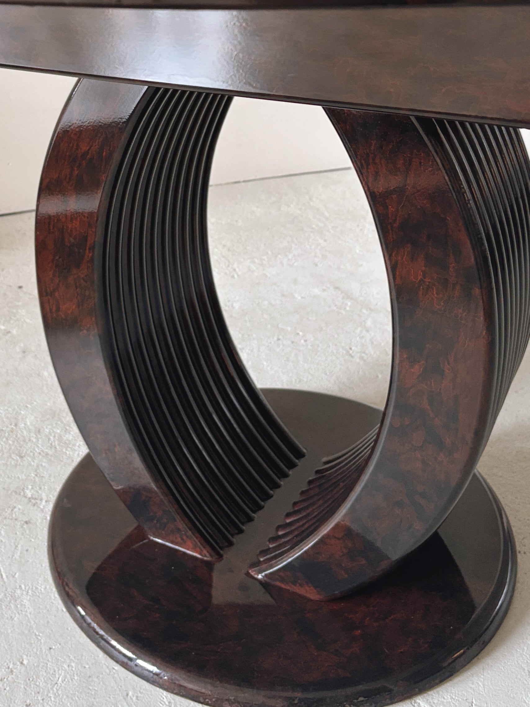 Glossy 80s Burl Dining Table