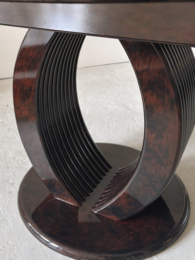 Glossy 80s Burl Dining Table