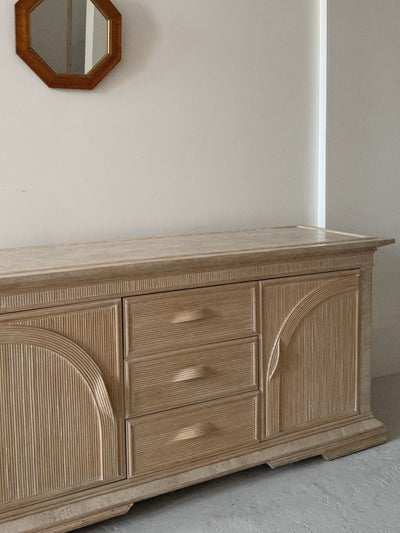 1980s Bamboo + Stone Sideboard