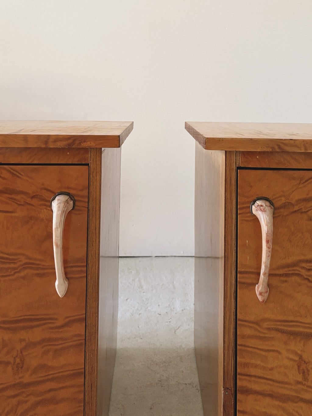 Art Deco Burr Bedside Tables