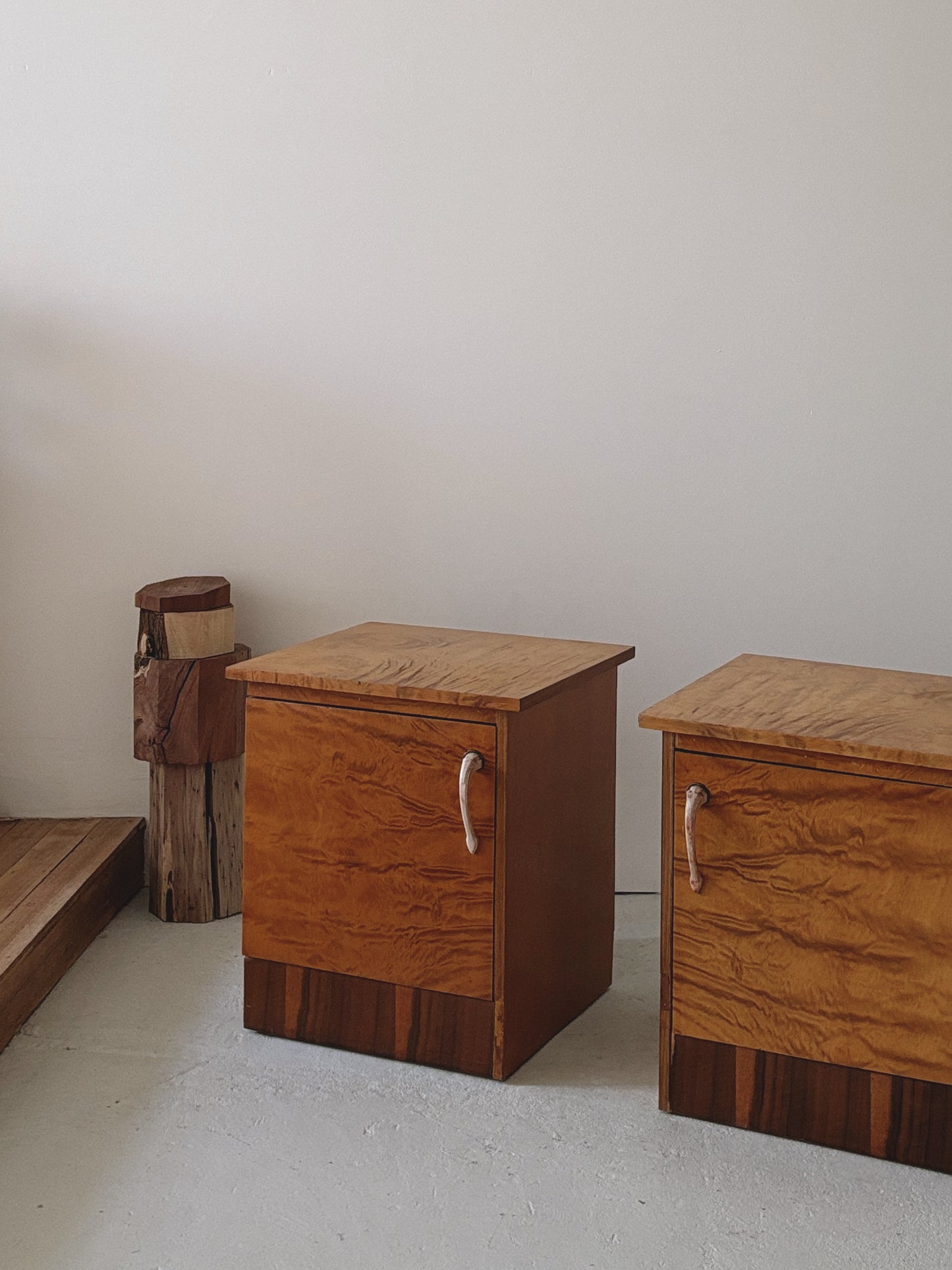 Art Deco Burr Bedside Tables