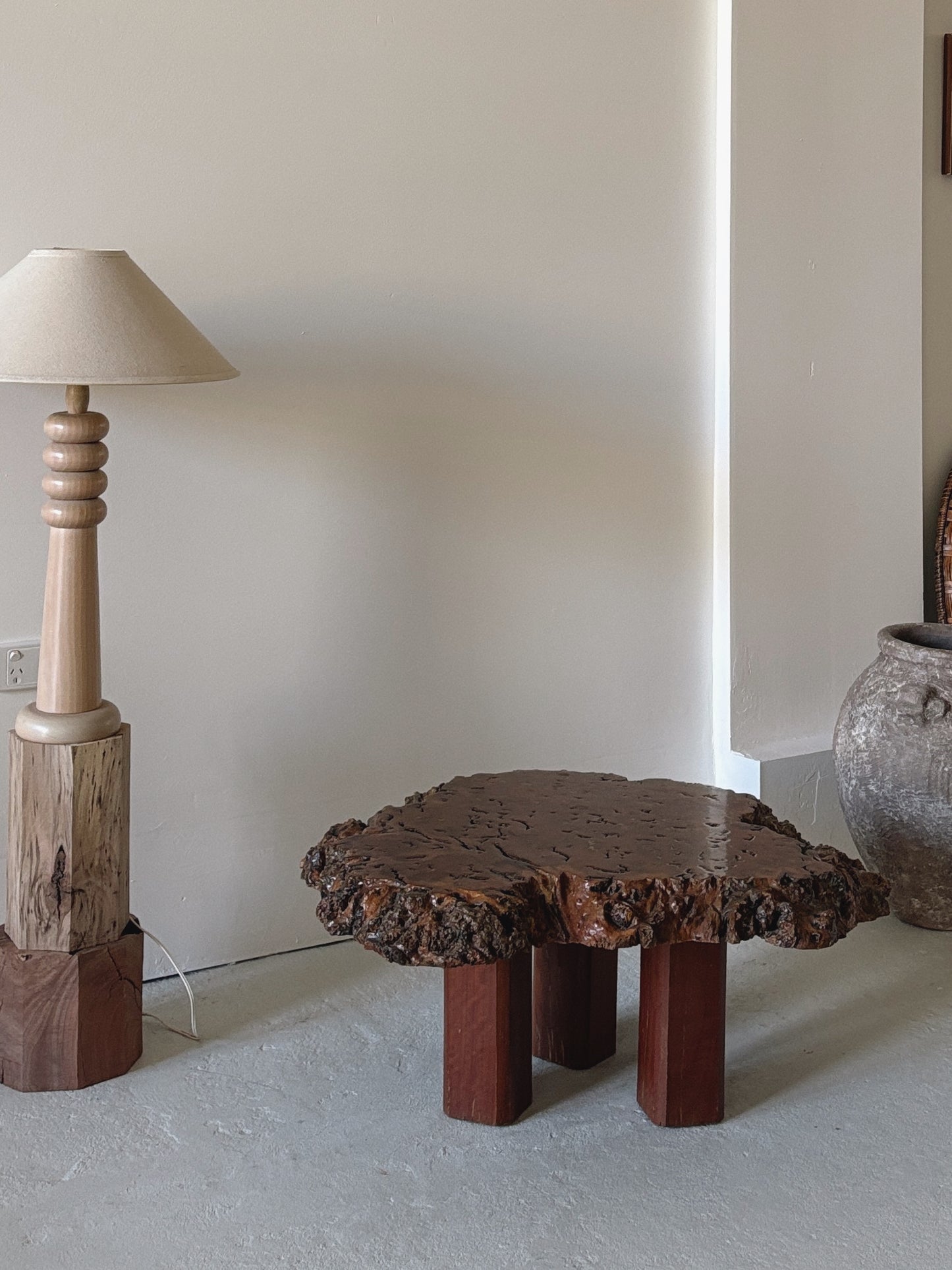Organic Shaped Burl Coffee Table