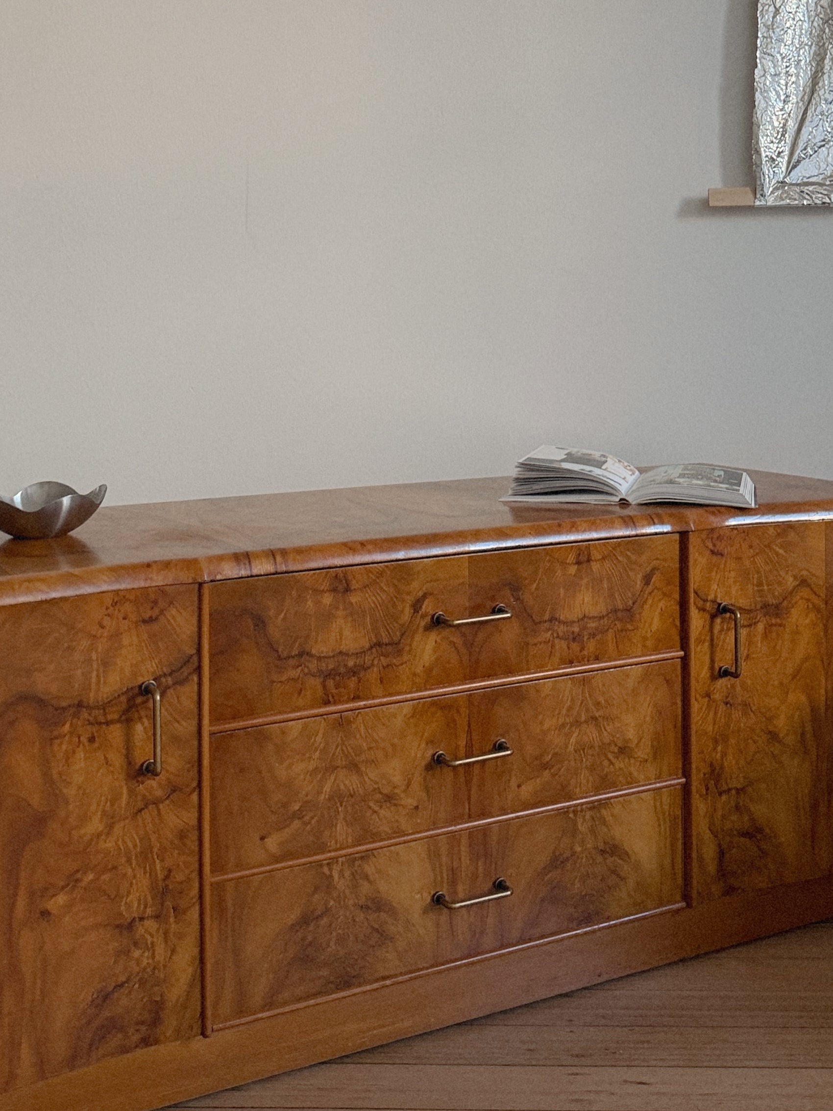 Walnut Burl Low Sideboard