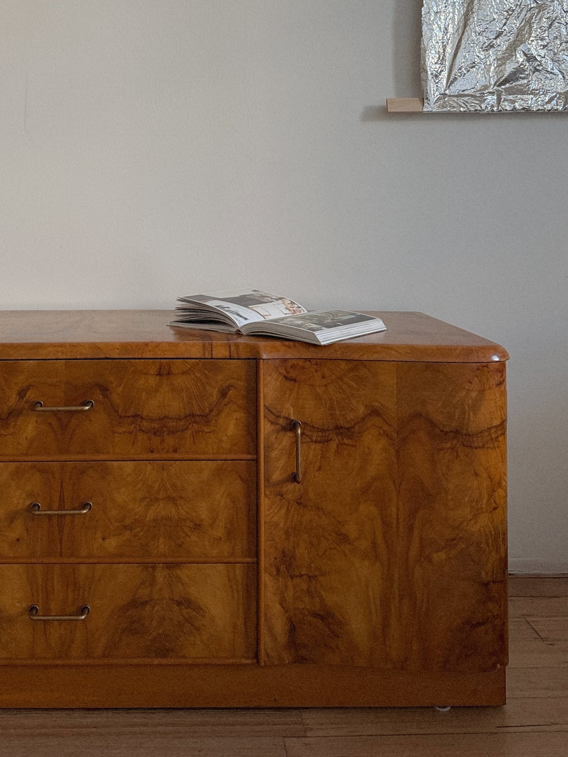 Walnut Burl Low Sideboard
